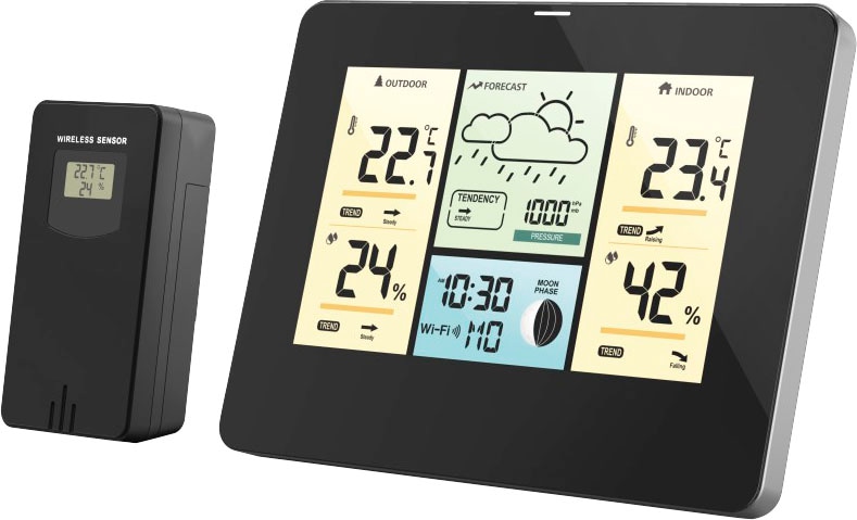 Hama Wetterstation »WLAN mit Außensensor, Thermometer/Hygrometer Barometer,  App«, WLAN, Außensensor, Thermometer/Hygrometer Barometer, App, Farbdisplay  kaufen