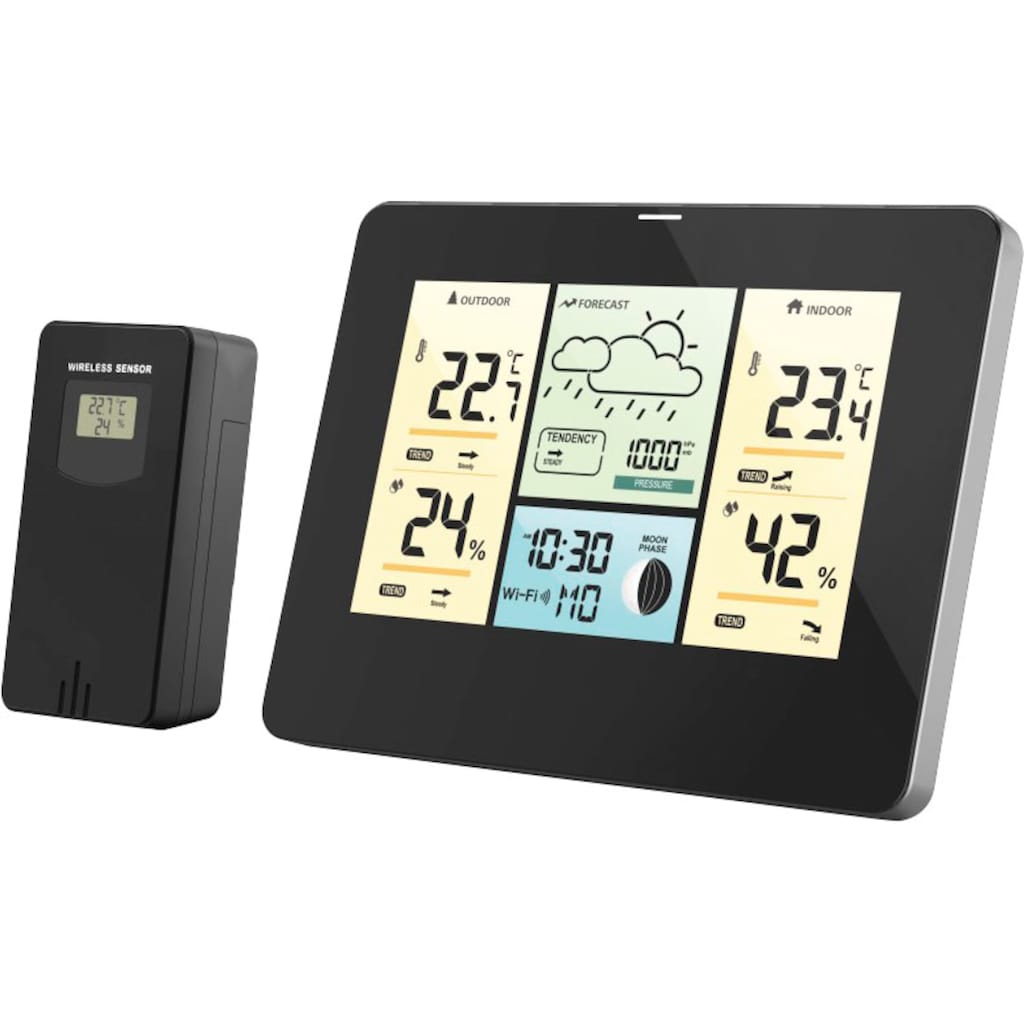 Hama Wetterstation »WLAN mit Außensensor, Thermometer/Hygrometer Barometer, App«