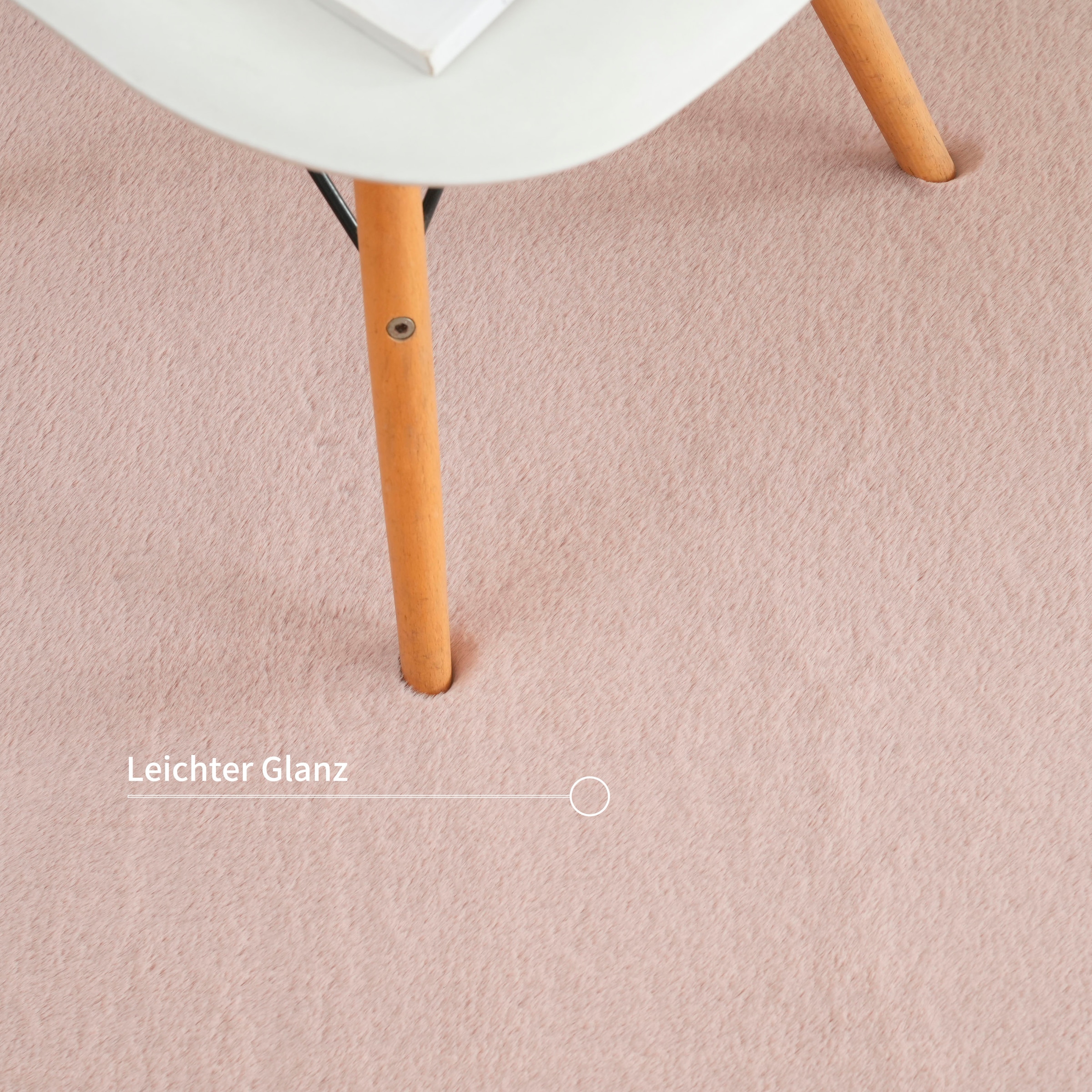 Bruno Banani Hochflor-Teppich »Rabbit 2 Bean, Kunstfell Teppich, Modern, besondere Form«, U-förmig, 25 mm Höhe, Kaninchenfell-Haptik, Microfaser, Wohnzimmer, Schlafzimmer, Esszimmer