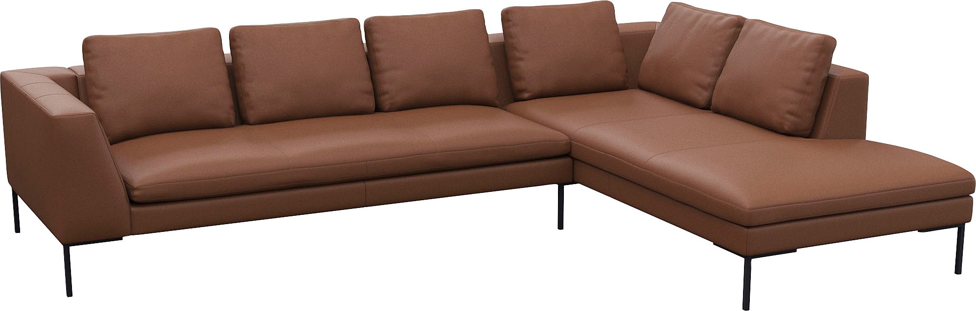 FLEXLUX Ecksofa »Loano, superbequemer Sitzkomfort durch Kaltschaum im Sitz, L-Form«, modernes Sofa, frei im Raum stellbar, lose Kissen, hoher Fuß