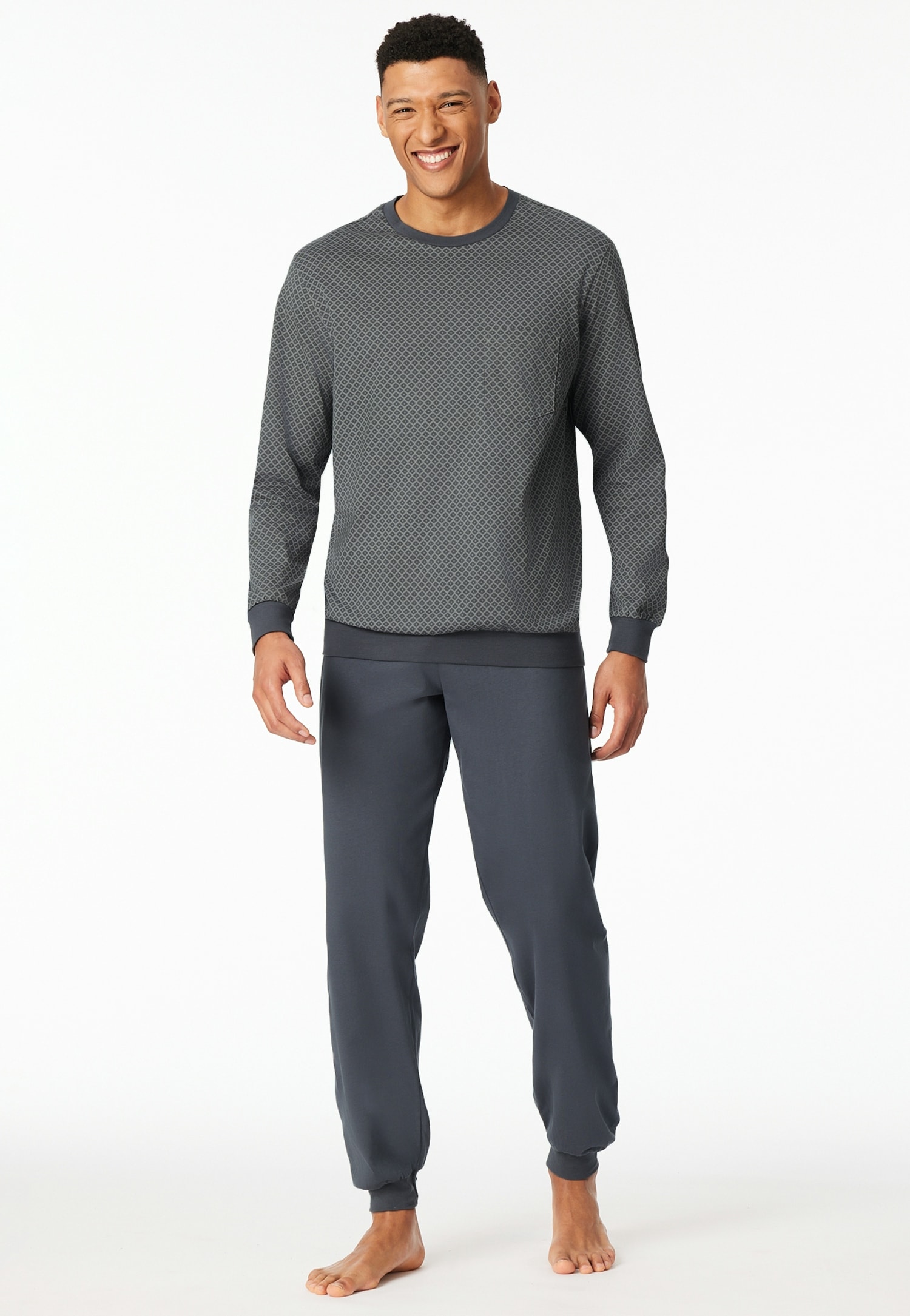 Schiesser Schlafanzug "Comfort Essentials" 2tlg., 2 tlg. mit angenehmen Bündchen