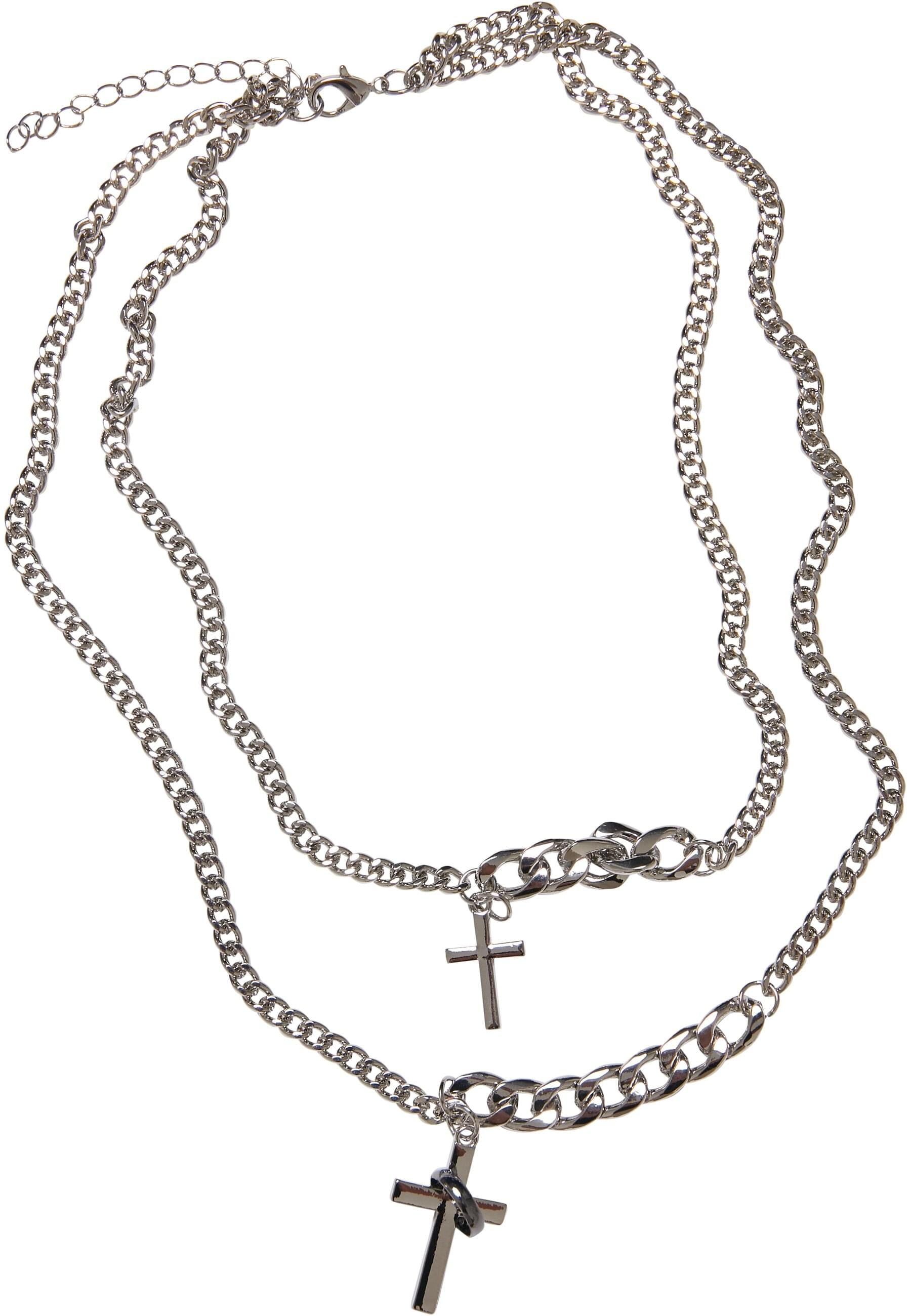 URBAN CLASSICS Schmuckset "Urban Classics Unisex Various Chain Cross Necklace", (1 tlg.)