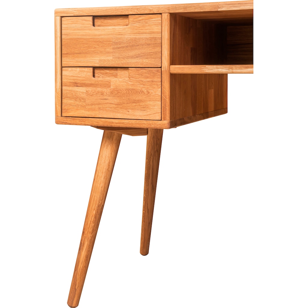 Wohnen Büromöbel andas Schreibtisch »Scandi«, aus massivem Eichenholz, mit einer praktischen Soft-Close-Funktion, Breite 110 cm Wohnen Büromöbel andas Schreibtisch »Scandi«, aus massivem Eichenholz, mit einer praktischen Soft-Close-Funktion, Breite 110 cm