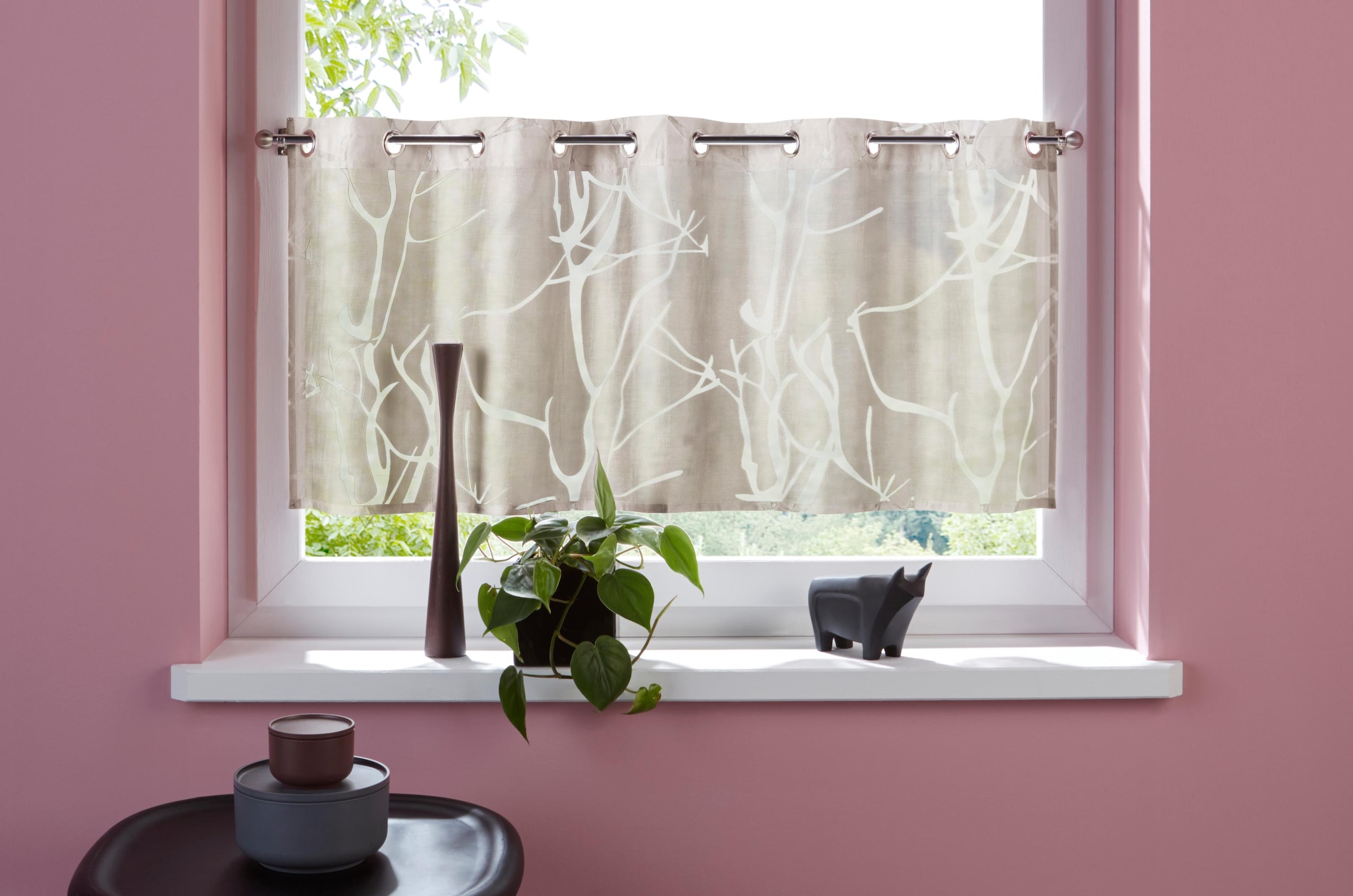 my home Scheibengardine "Anna" Ösen 1 Stk. tlg. Viskose & Polyester, Äste-M günstig online kaufen