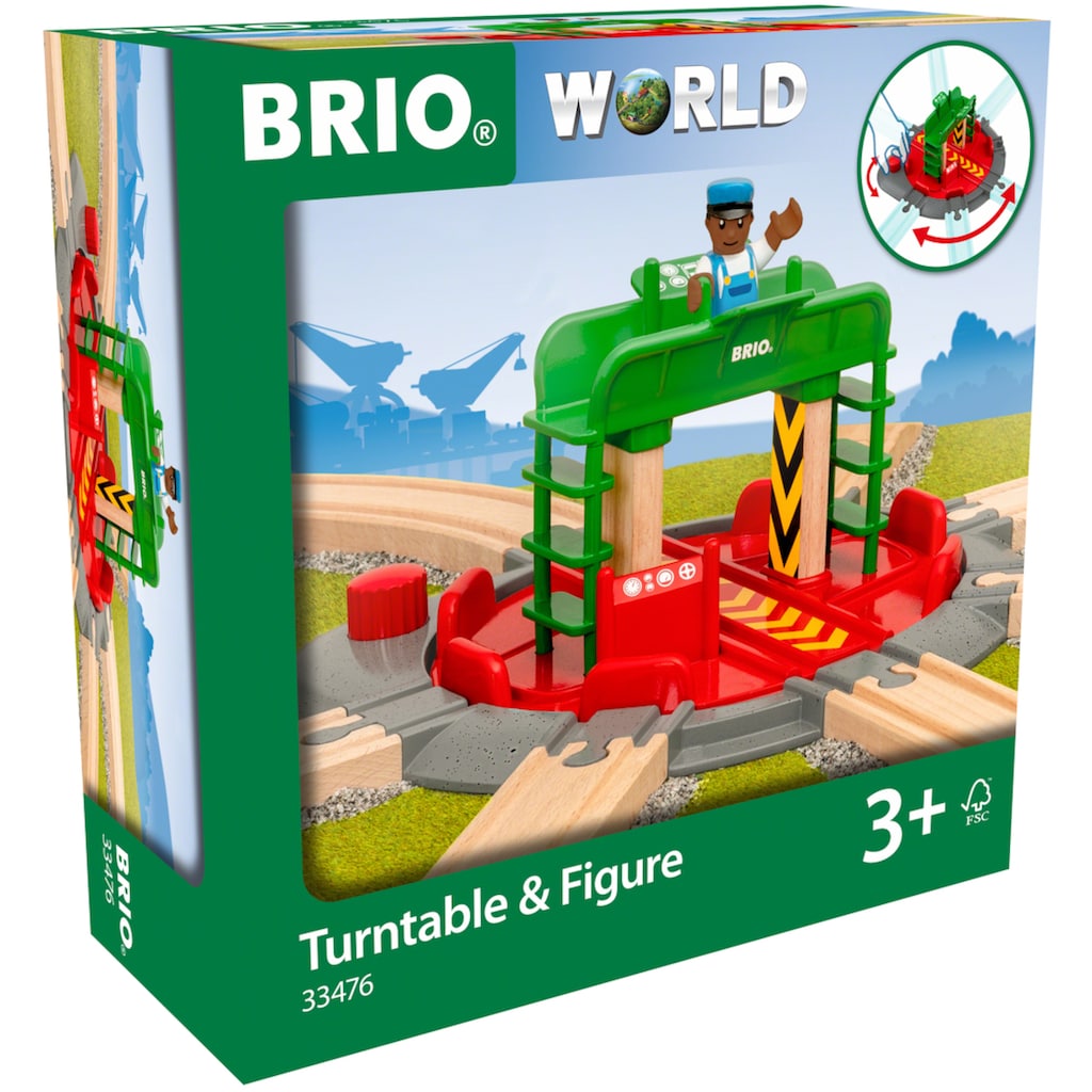 BRIO® Spielzeugeisenbahn-Brücke »BRIO® WORLD, Lok-Drehscheibe mit Kontrollbrücke«, FSC®- schützt Wald - weltweit