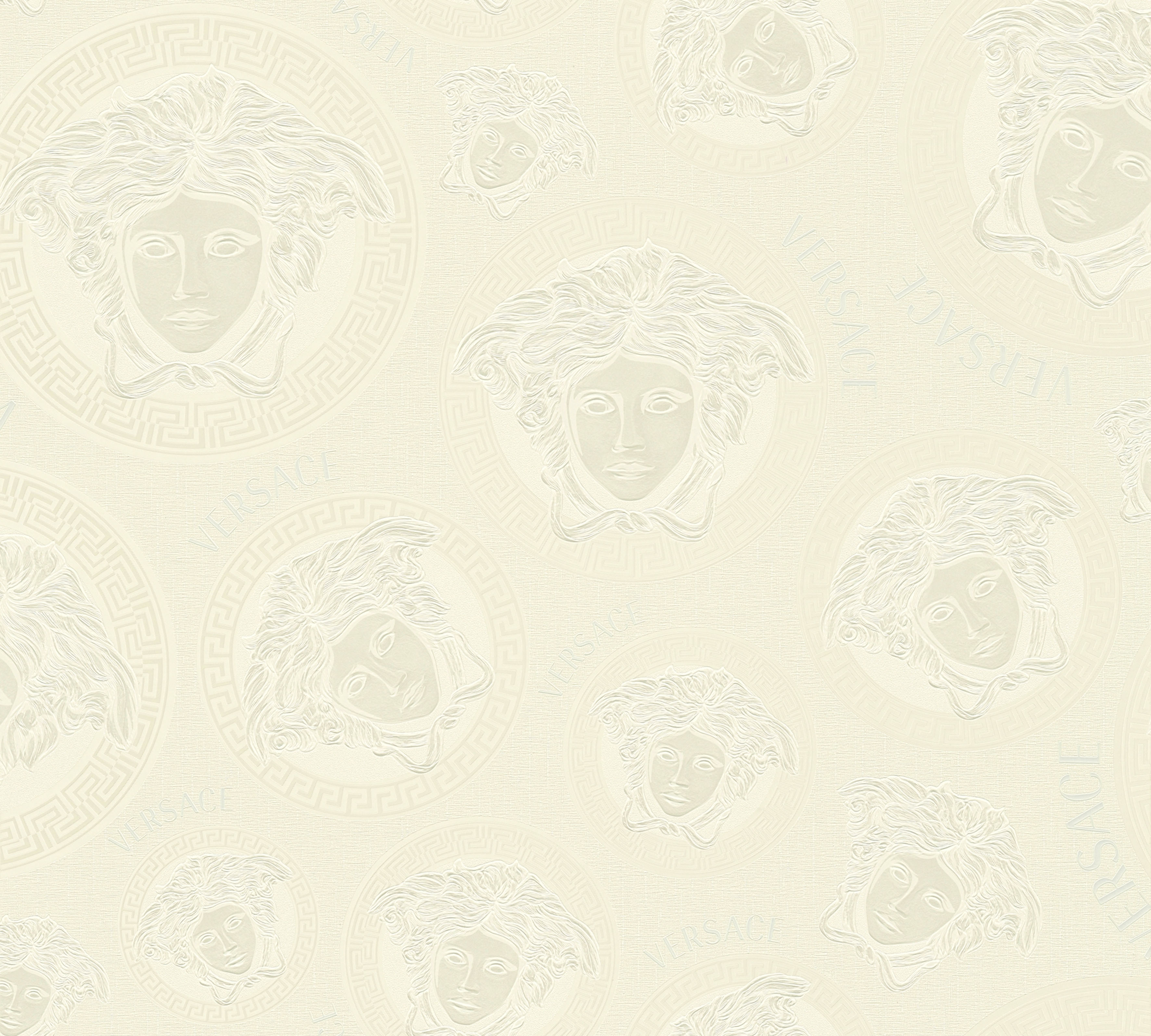 Versace Vliestapete "Wallpaper Versace 5 Medusakopf" Abstrakt Gemustert Leicht Glänzend Leicht Strukturiert Designertapete Tapeten Wohnzimmer