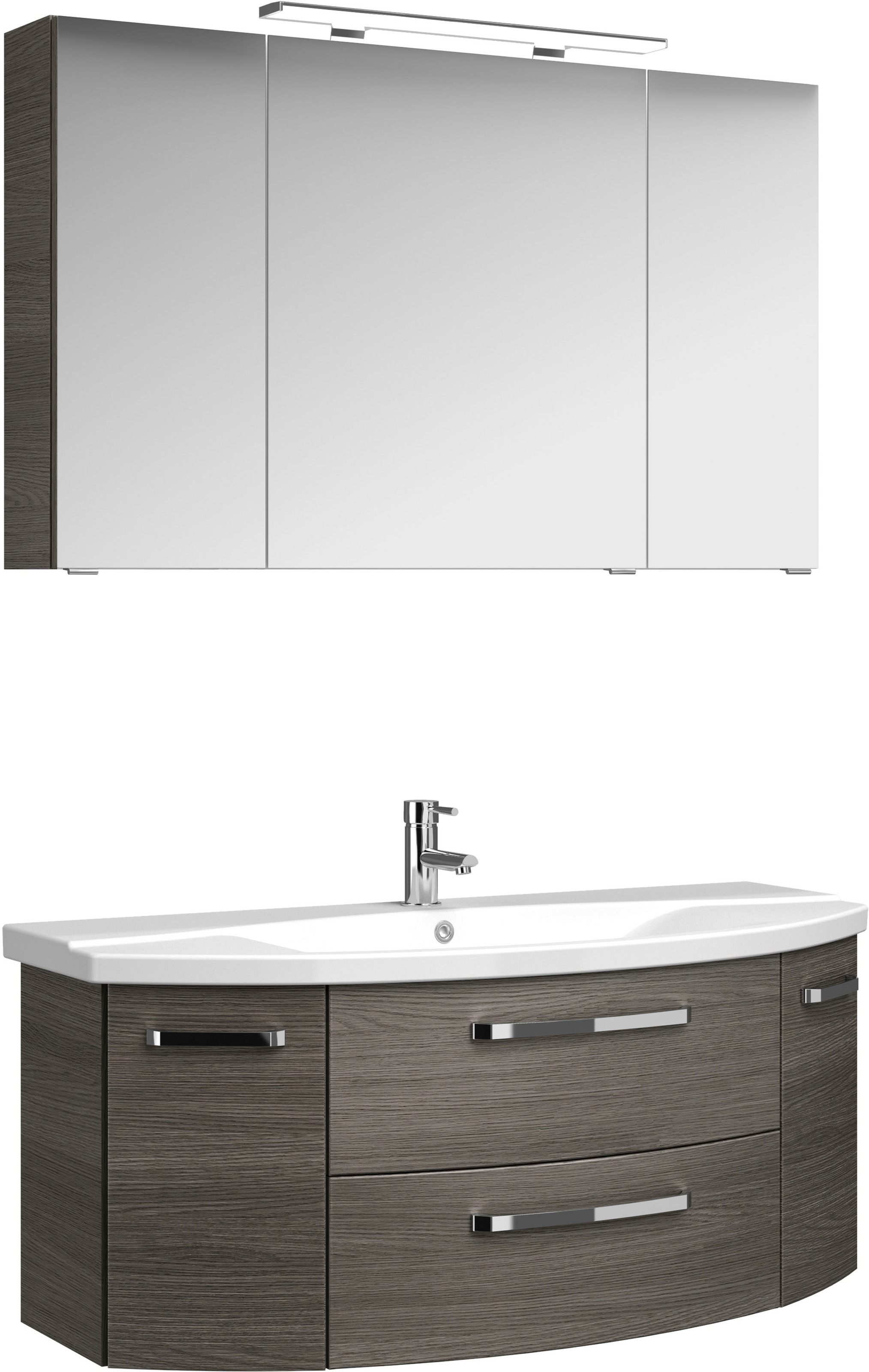 Thumbnail - Saphir Badmöbel-Set "Serie 4010 2-teilig Keramik-Waschtisch mit LED-Spiegelschrank" Set