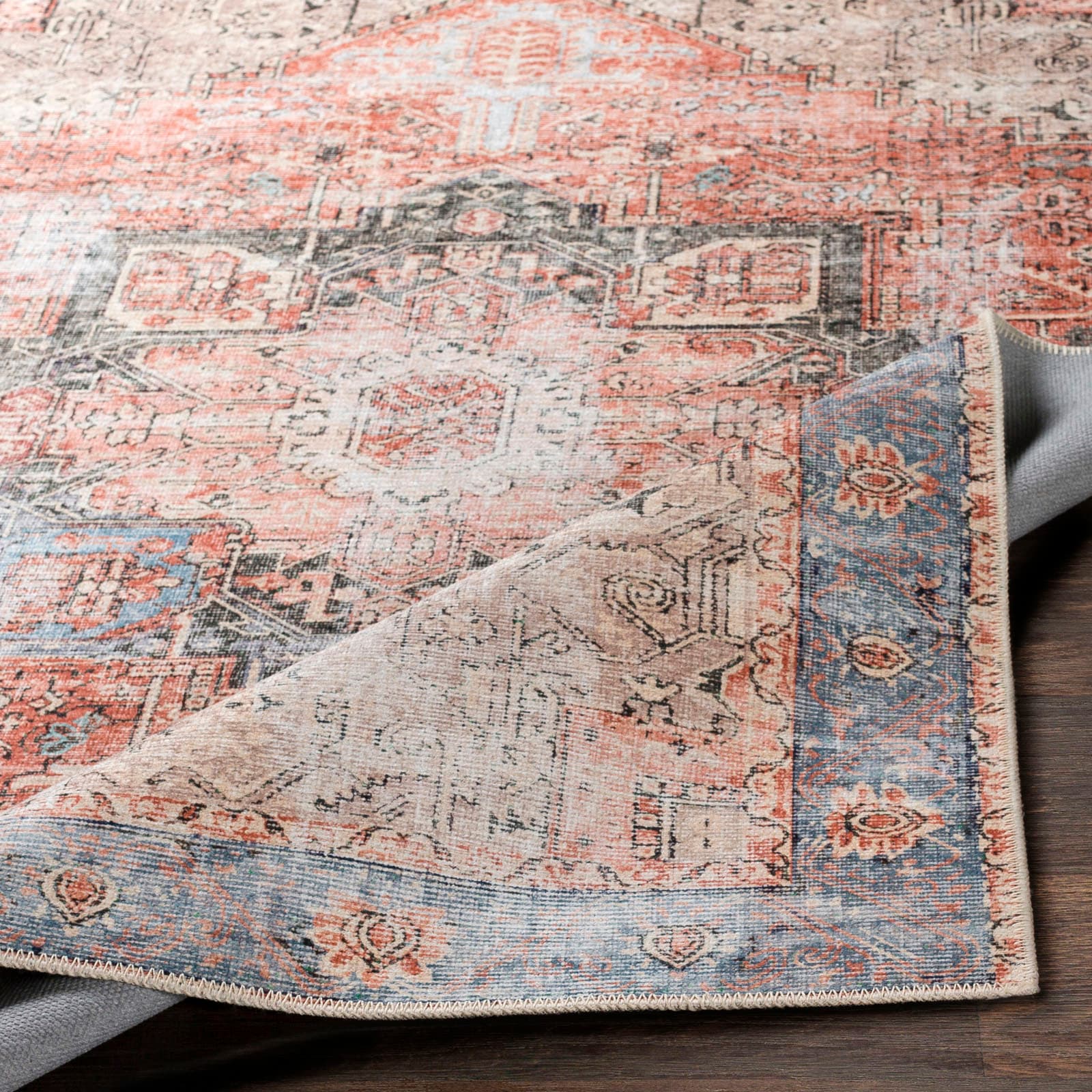 Livabliss Teppich »RODAS«, rechteckig, 2 mm Höhe, Maschinenwaschbar, Vintage Kurzflor Wohnzimmerteppich, Schlafzimmer