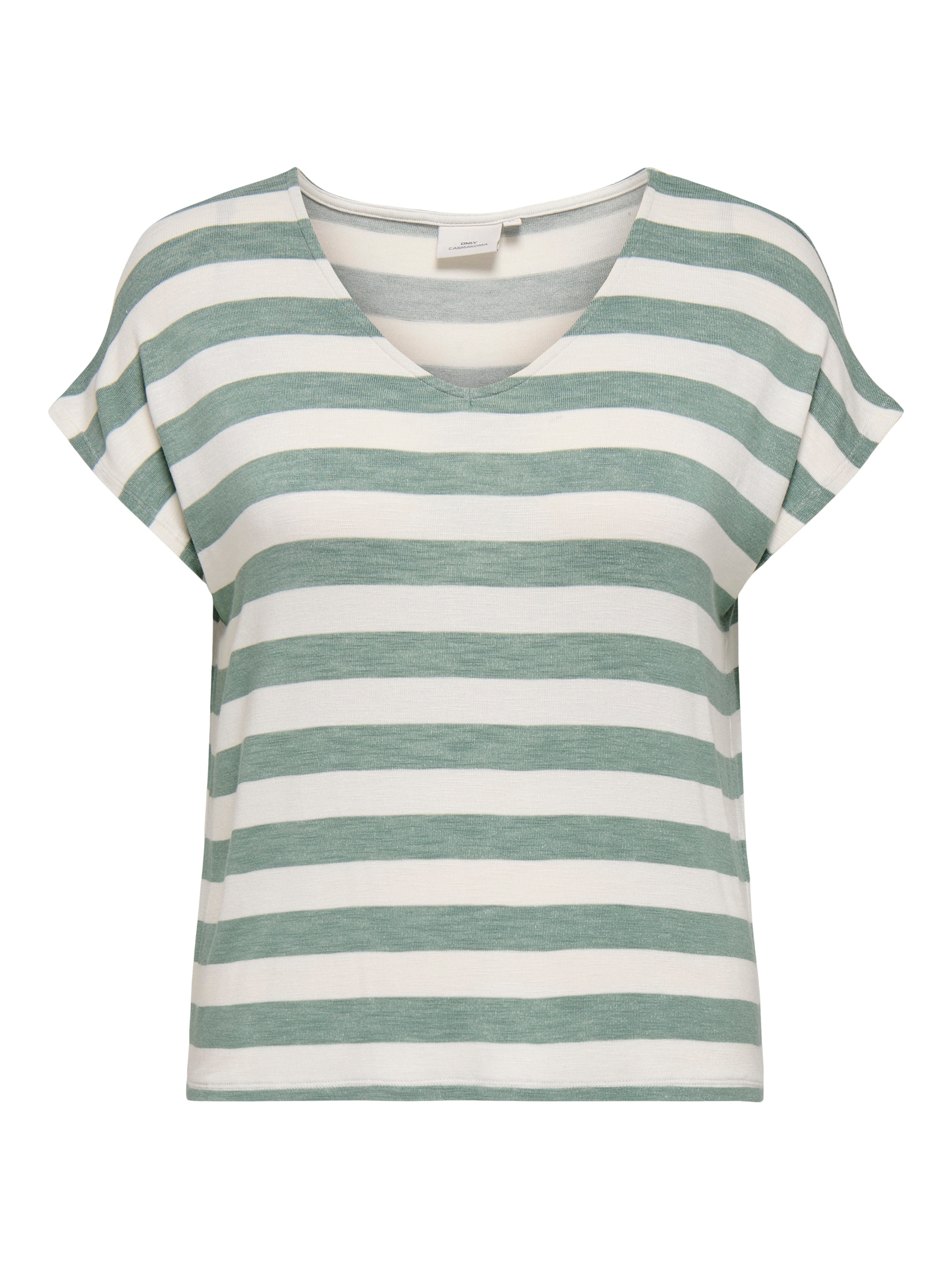 ONLY CARMAKOMA V-Shirt "CARLIRA LIFE S/S V-NECK TOP JRS NOOS" Viskosemischung, regular fit