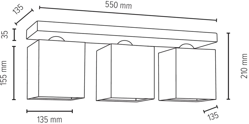 SPOT Light Deckenleuchte »GREAT«, 3 flammig, Leuchtmittel E27 | ohne Leuchtmittel, Leuchtenschirm aus wertigen Stoff, Echtes Beton - handgefertigt