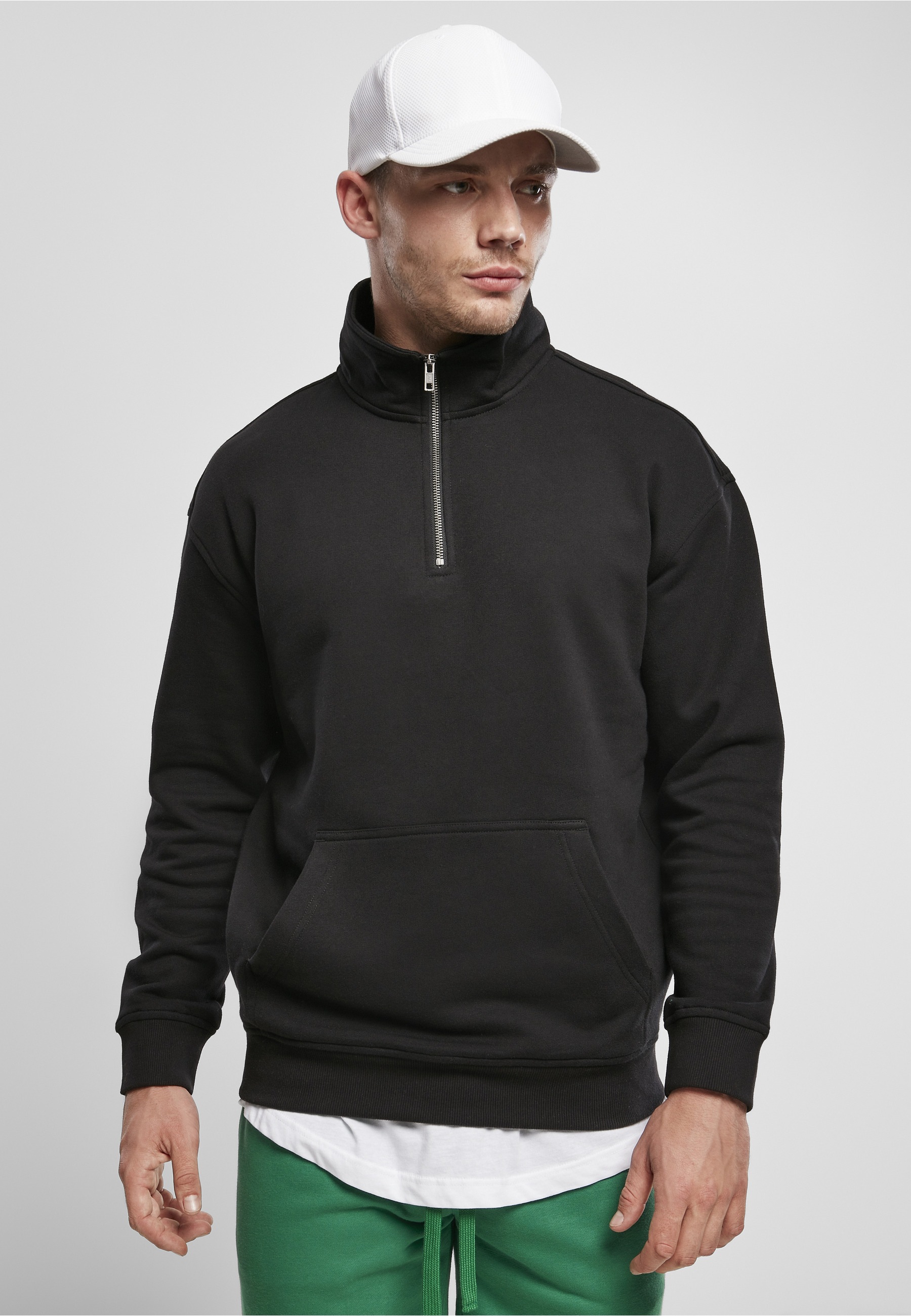 URBAN CLASSICS Sweater »Urban Classics Herren Organic Basic Troyer«, 1 Stk.
