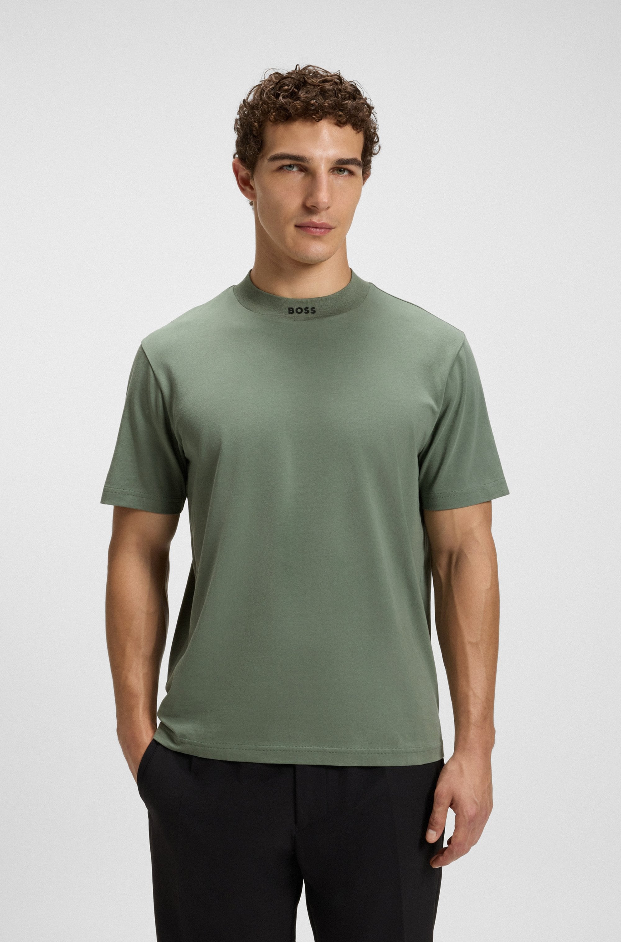 BOSS GREEN T-Shirt "Tee Collar Zone", mit Logo am Ausschnitt günstig online kaufen