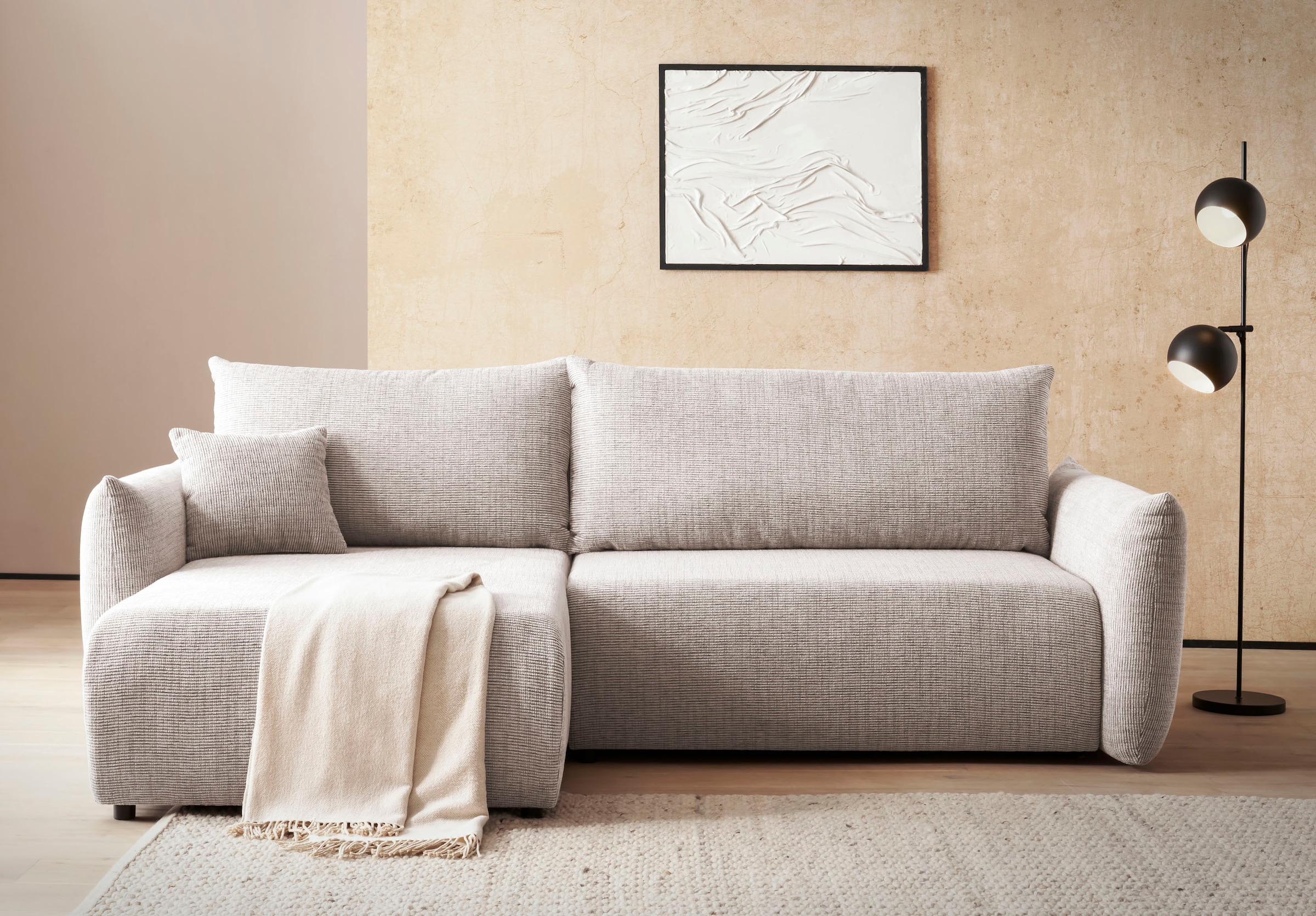 INOSIGN Ecksofa "MAVAS Schlafsofa mit Bettkasten, L-Form,", ca.257/127cm (L günstig online kaufen