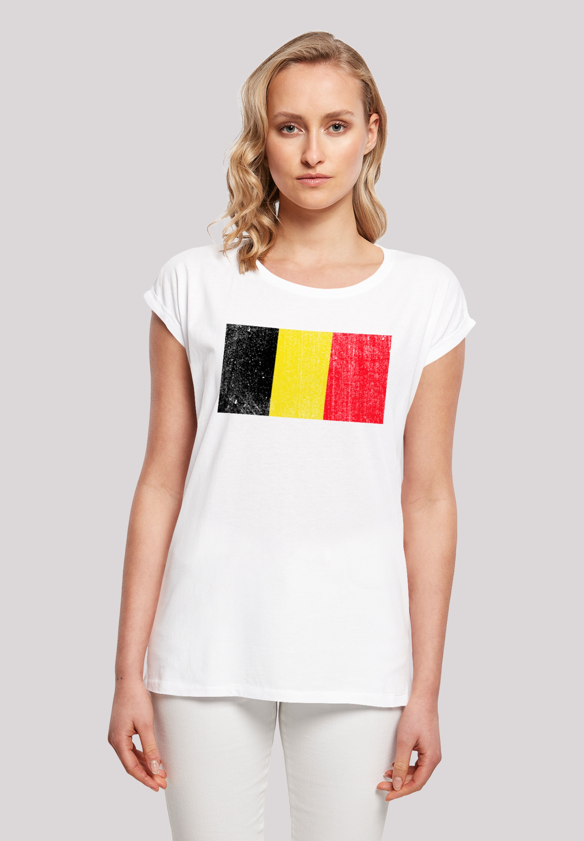 F4NT4STIC T-Shirt "Belgium Belgien Flagge", Print