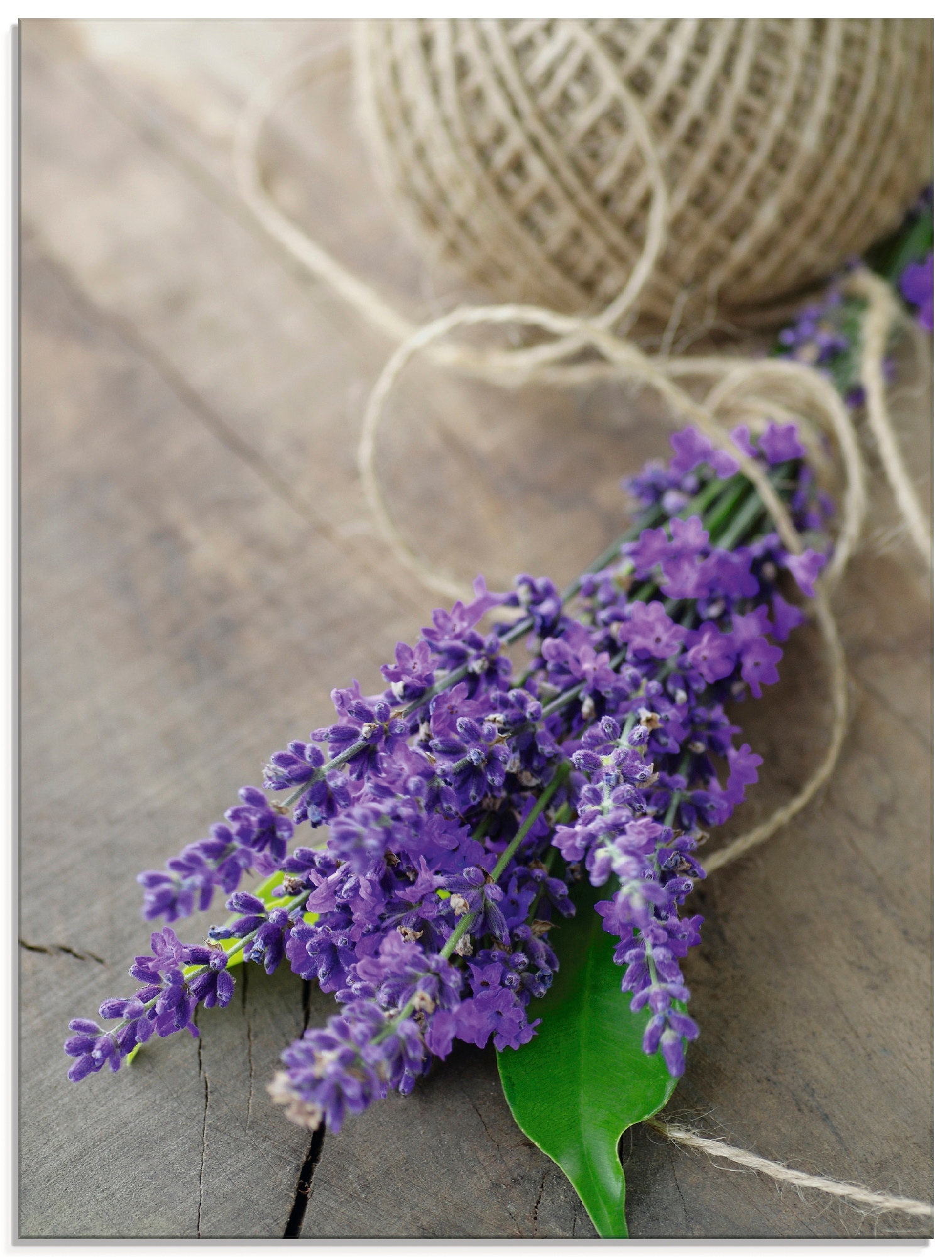 Glasbild »Lavendel Strauß«, Blumen, (1 St.), in verschiedenen Größen