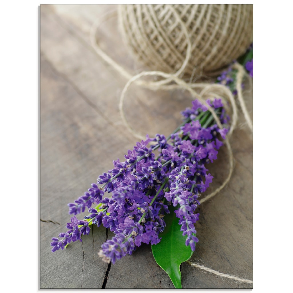 Artland Glasbild »Lavendel Strauß«, Blumen, (1 St.)