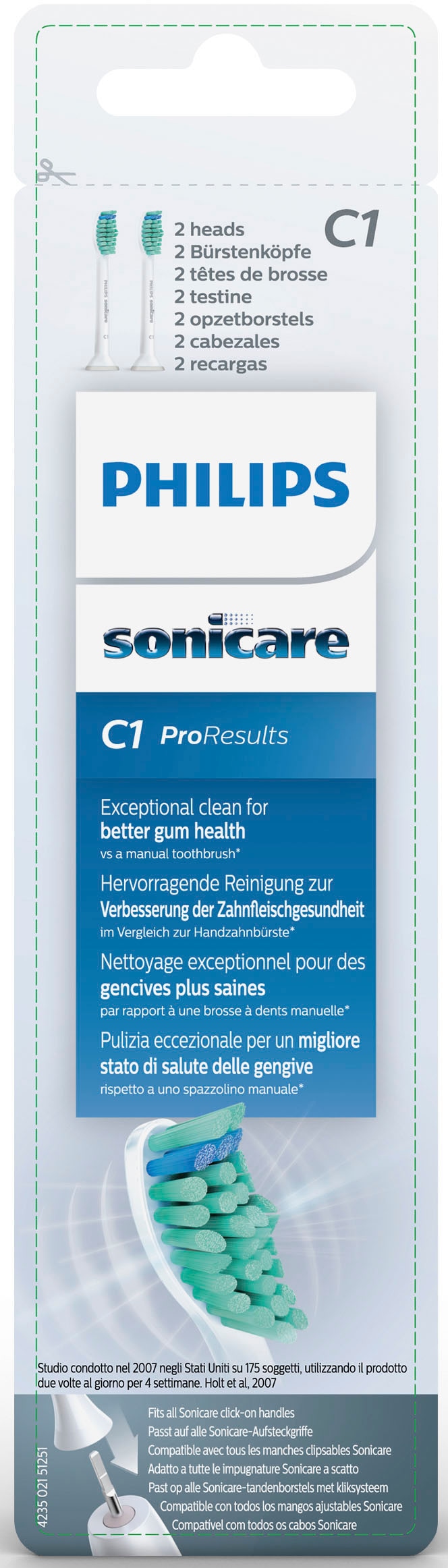 Philips Sonicare Aufsteckbürsten »ProResults Standard«, Standardgöße, mit Erinnerungsborsten