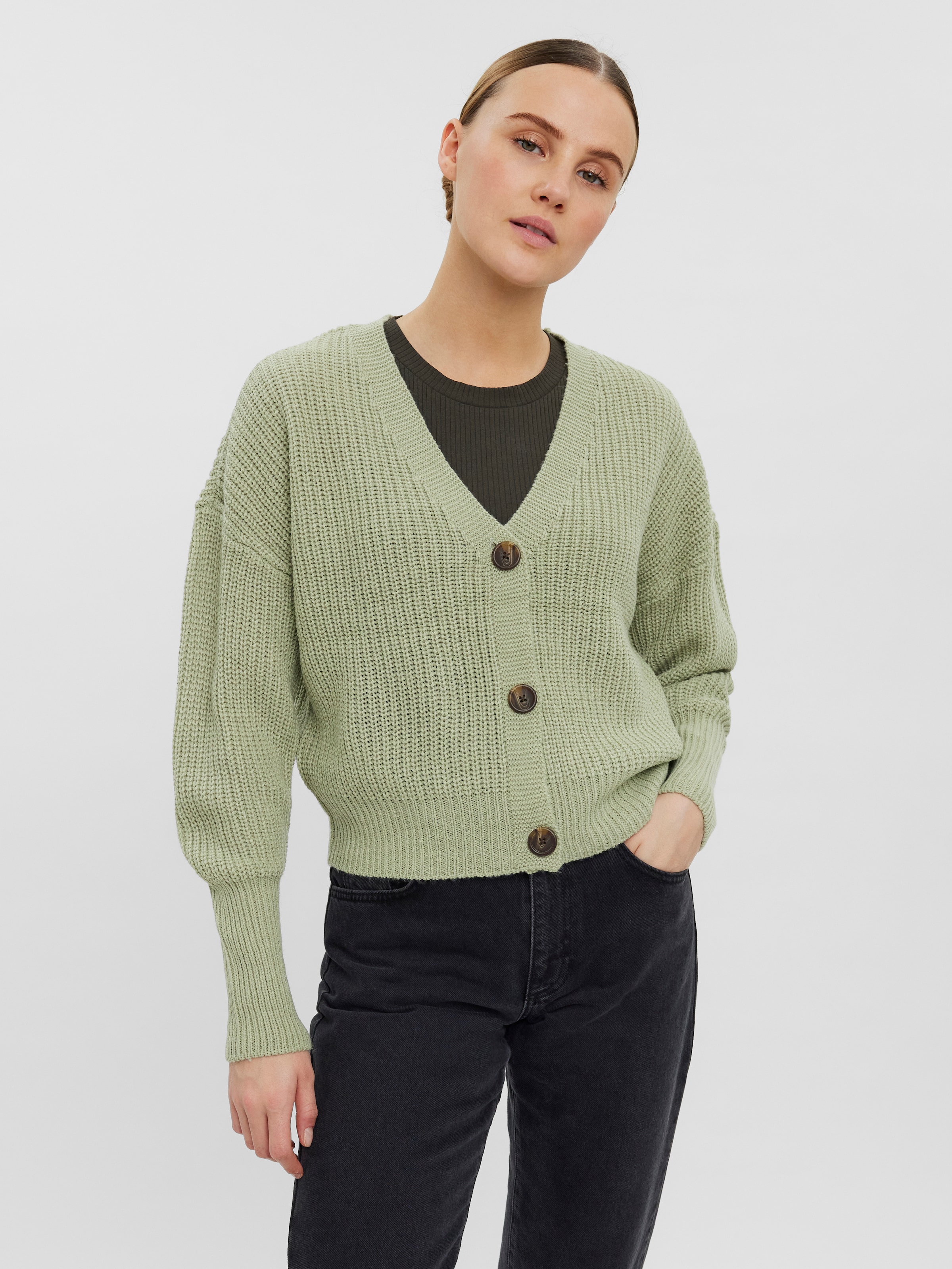 Vero Moda Strickjacke "VMLEA LS V-NECK CUFF CARDIGAN" günstig online kaufen