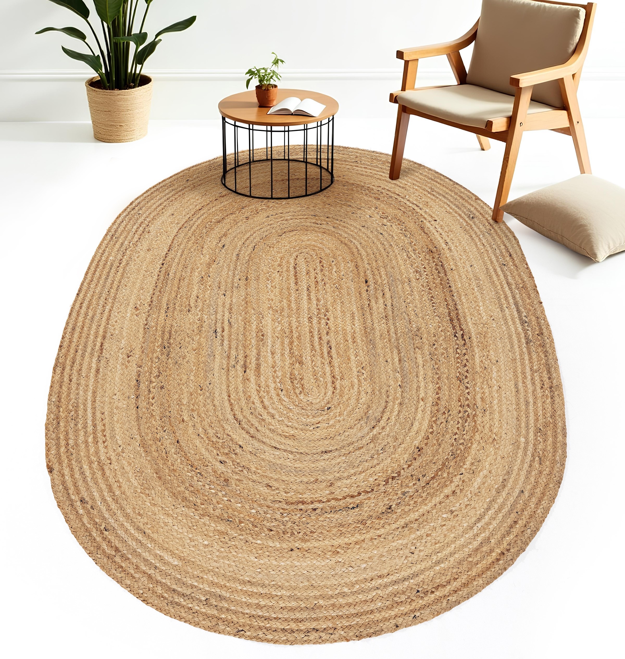 carpetfine Teppich "Nele Juteteppich Naturfaser" rund 6 mm Höhe geflochtene günstig online kaufen