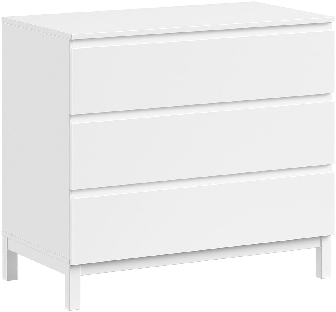 Vipack Babymöbel-Set »Set best. aus Babybett 70/140, Kommode 3 Schubladen, Wickelaufsatz«, (3 tlg.), in gradlinigem Design, pflegeleichte lackierte Oberfläche in Weiß