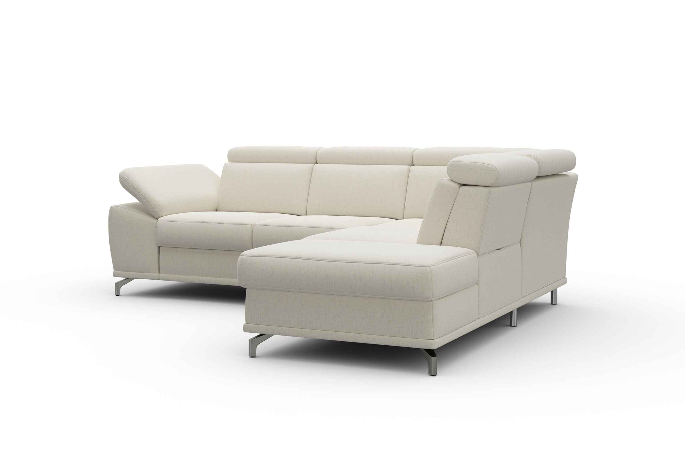 sit&more Ecksofa »Cabrio L-Form«, mit Sitztiefenverstellung und Federkern, 3 Nierenkissen