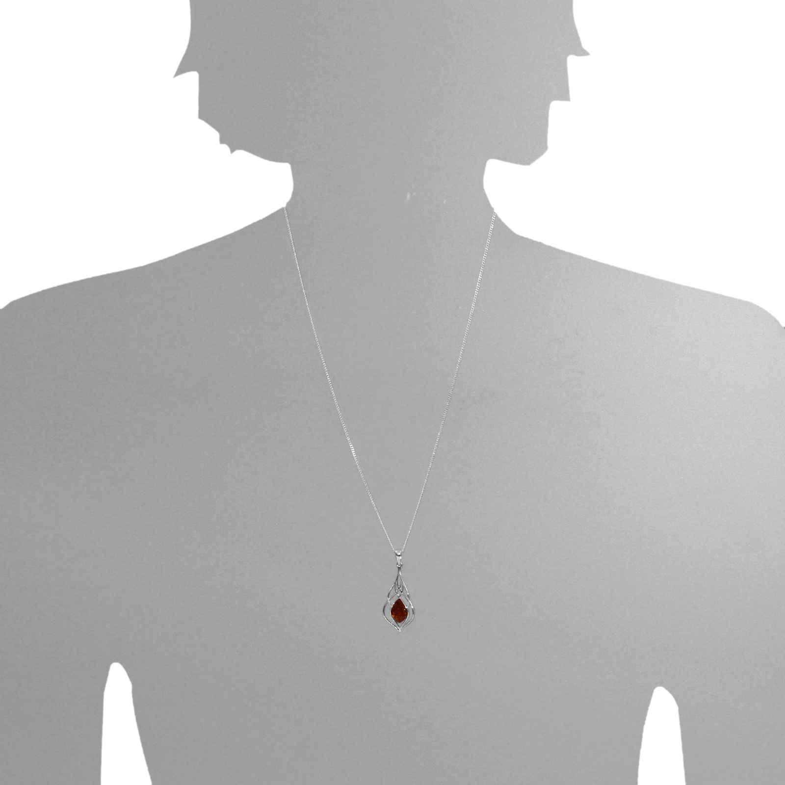OSTSEE-SCHMUCK Kette mit Anhänger »- Iben - Silber 925/000 - Bernstein«