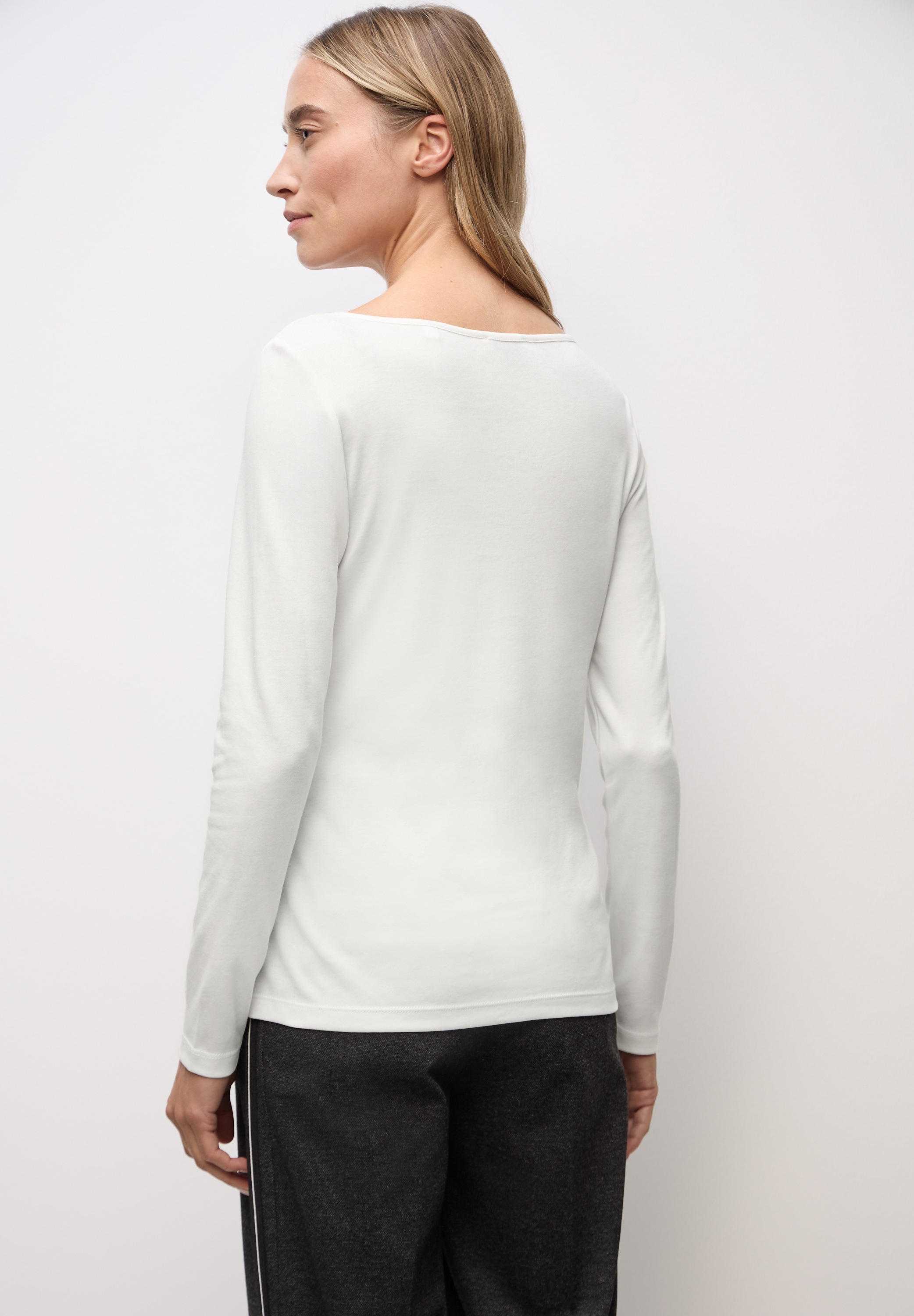STREET ONE Langarmshirt in Unifarbe günstig online kaufen