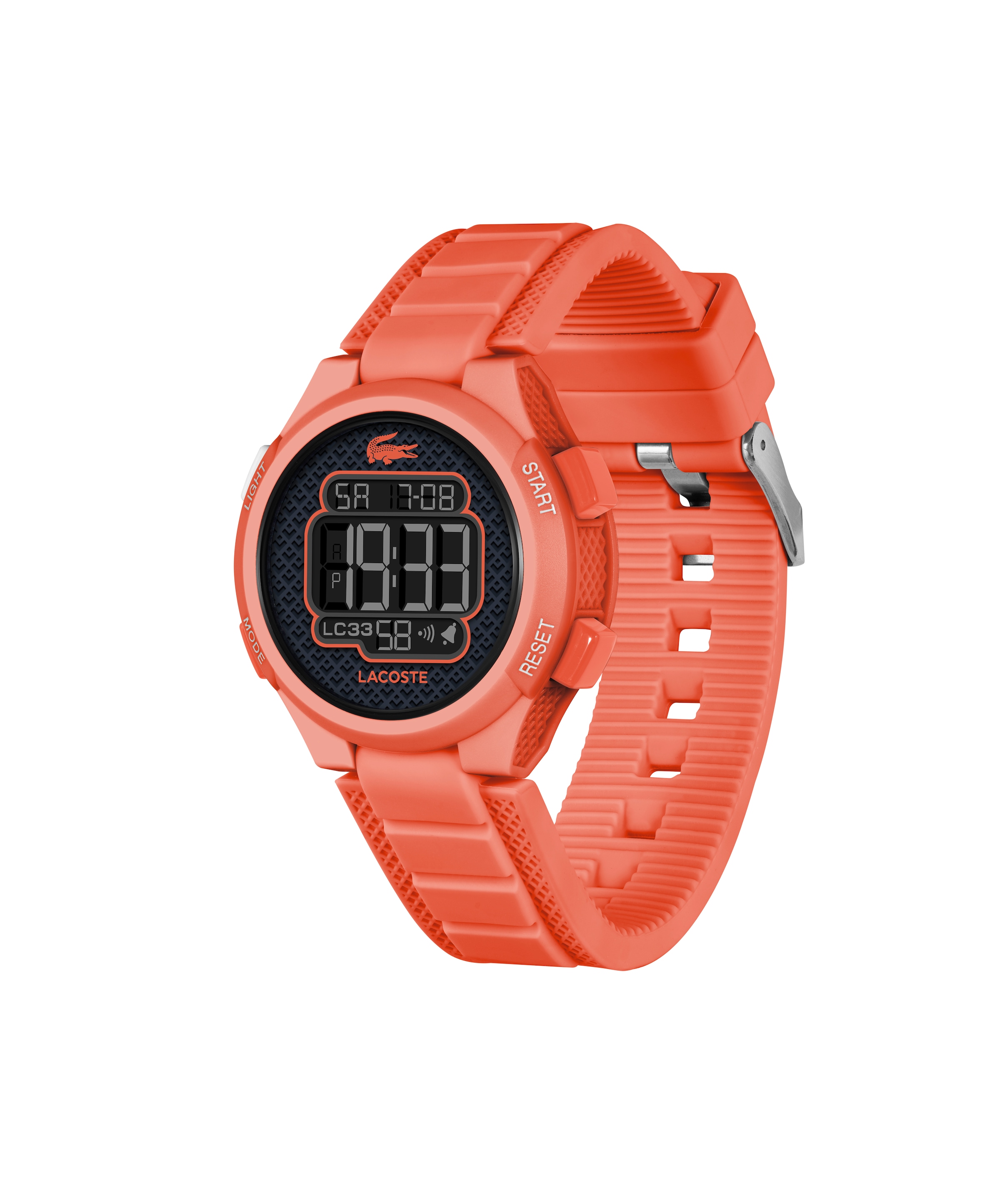 Lacoste Chronograph »LC33« Quarzuhr, Armbanduhr, Silikonarmband, digital, Tag, Stoppfunktion