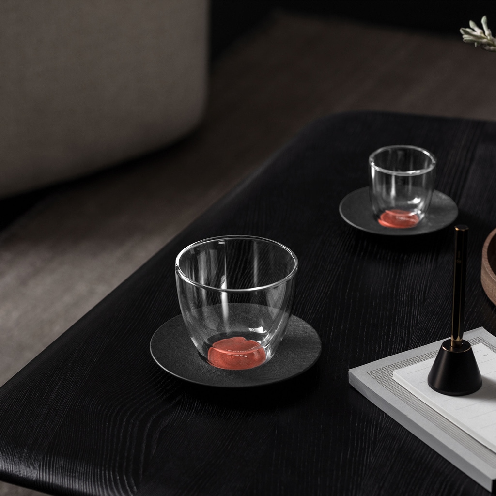 Villeroy & Boch Thermoglas »Kaffeeglas mit Untertasse Manufacture Rock Glow 250 ml transparent«