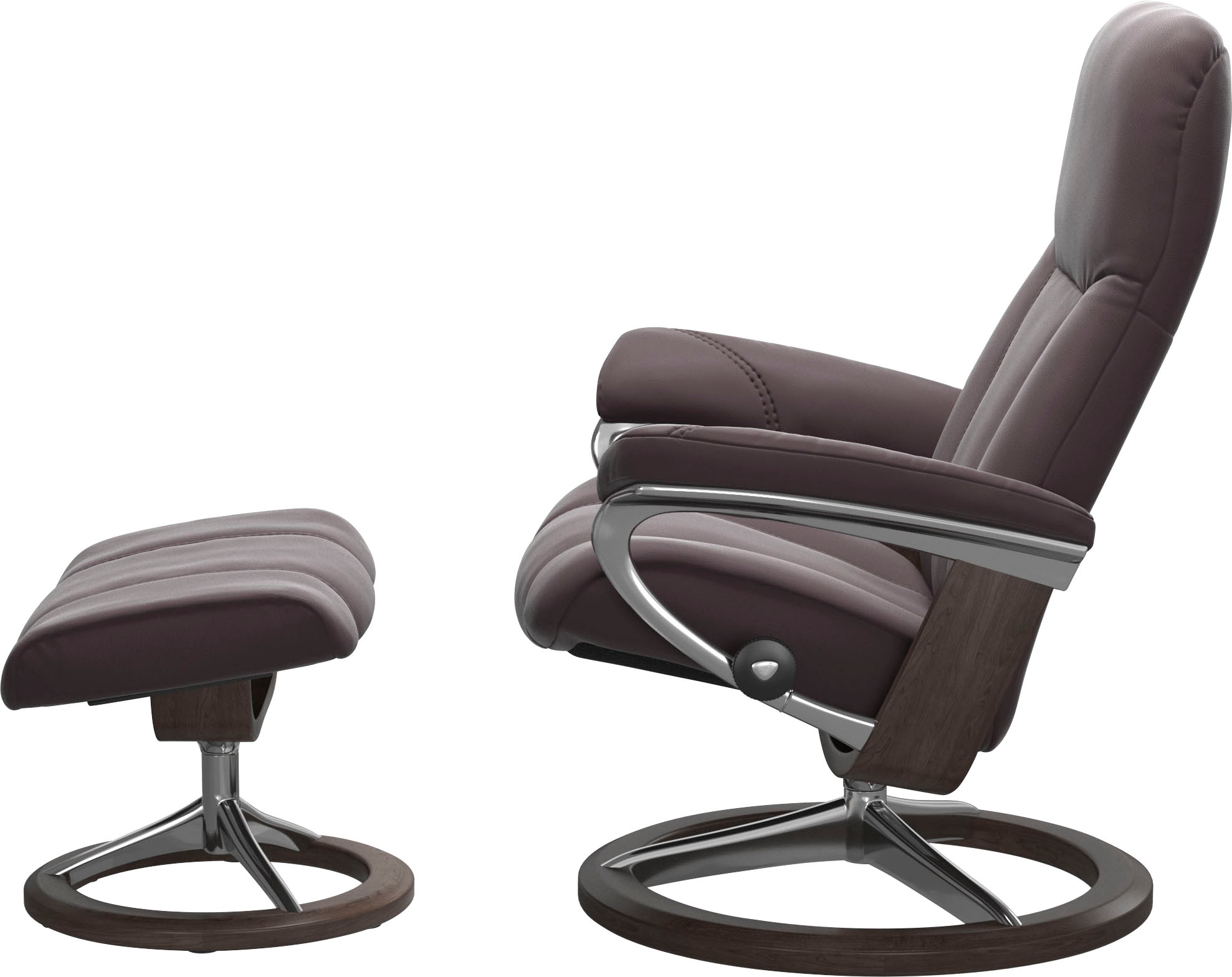 Stressless® Relaxsessel »Consul«, (Set, Relaxsessel mit Hocker), mit Hocker, mit Signature Base, Größe S, Gestell Wenge