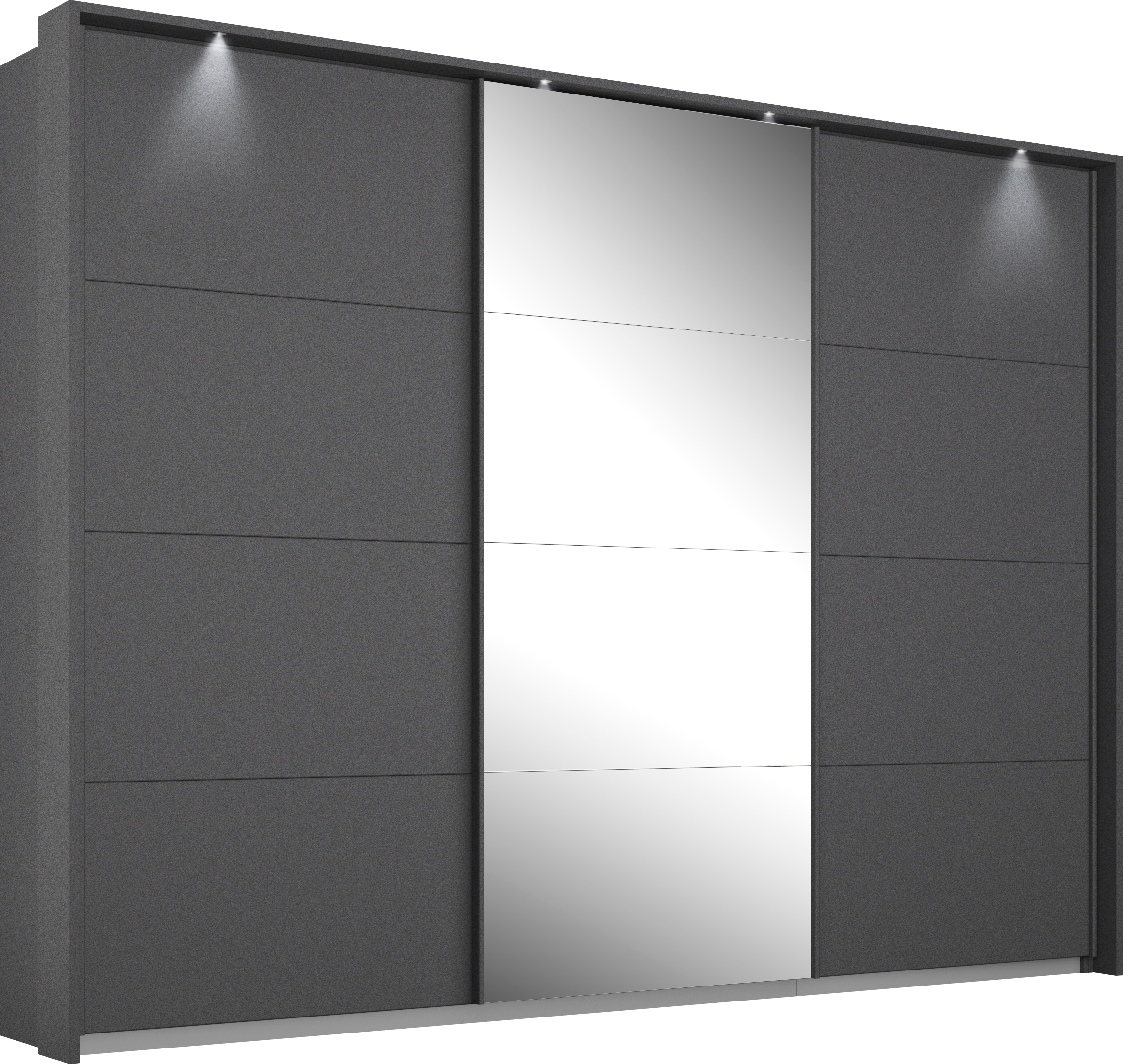 rauch Schwebetürenschrank "Kleiderschrank Schrank Garderobe Schlafzimmerschrank Ankleide KEPAN" optional mit Beleuchtung, Breiten: 211-368 cm, Höhen 213/233 cm, inkl. Schubladeneinsatz und Passepartout MADE IN GERMANY