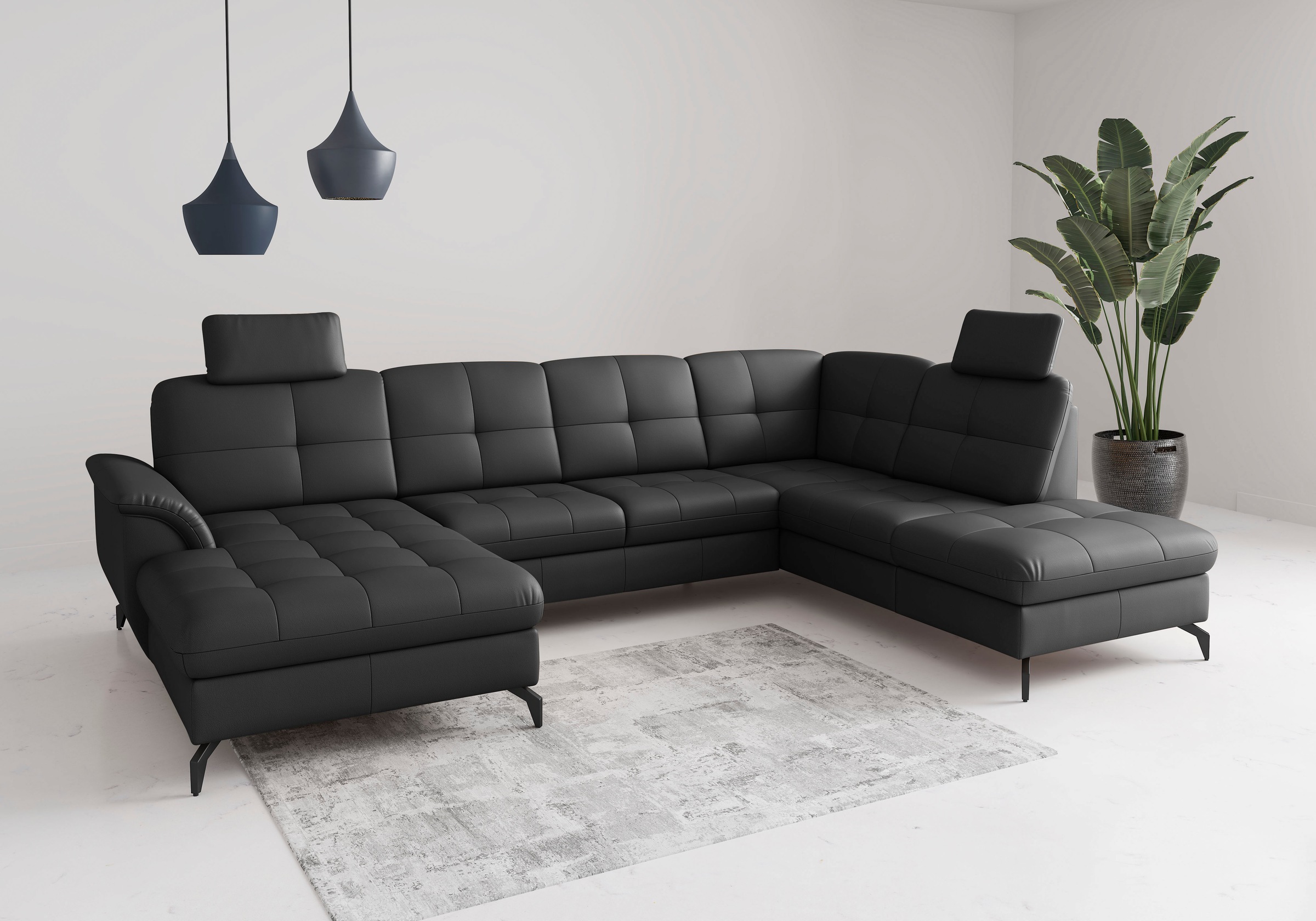 Wohnlandschaft SIT & MORE, T:212cmschwarz, Sofas, "Zora"