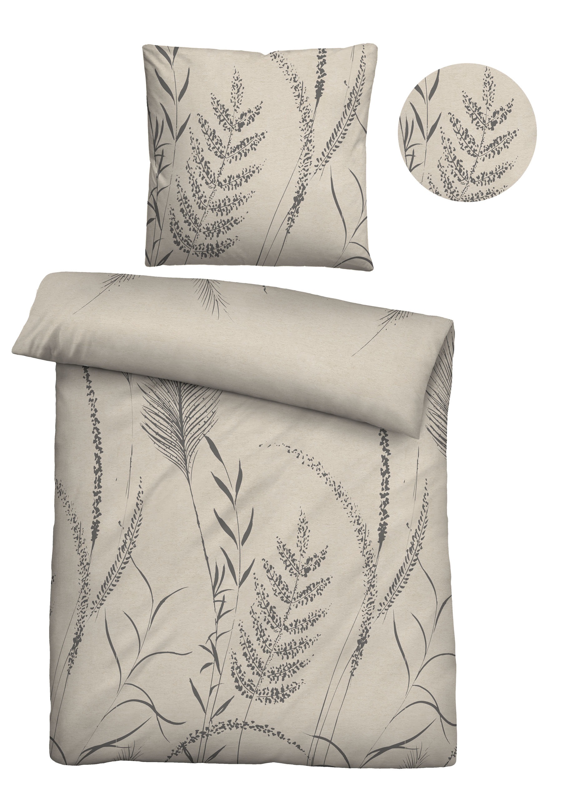 Biberna Bettwäsche "0840518" 2 Stk. kuschelig warm, samtweich, Melange, 100 günstig online kaufen