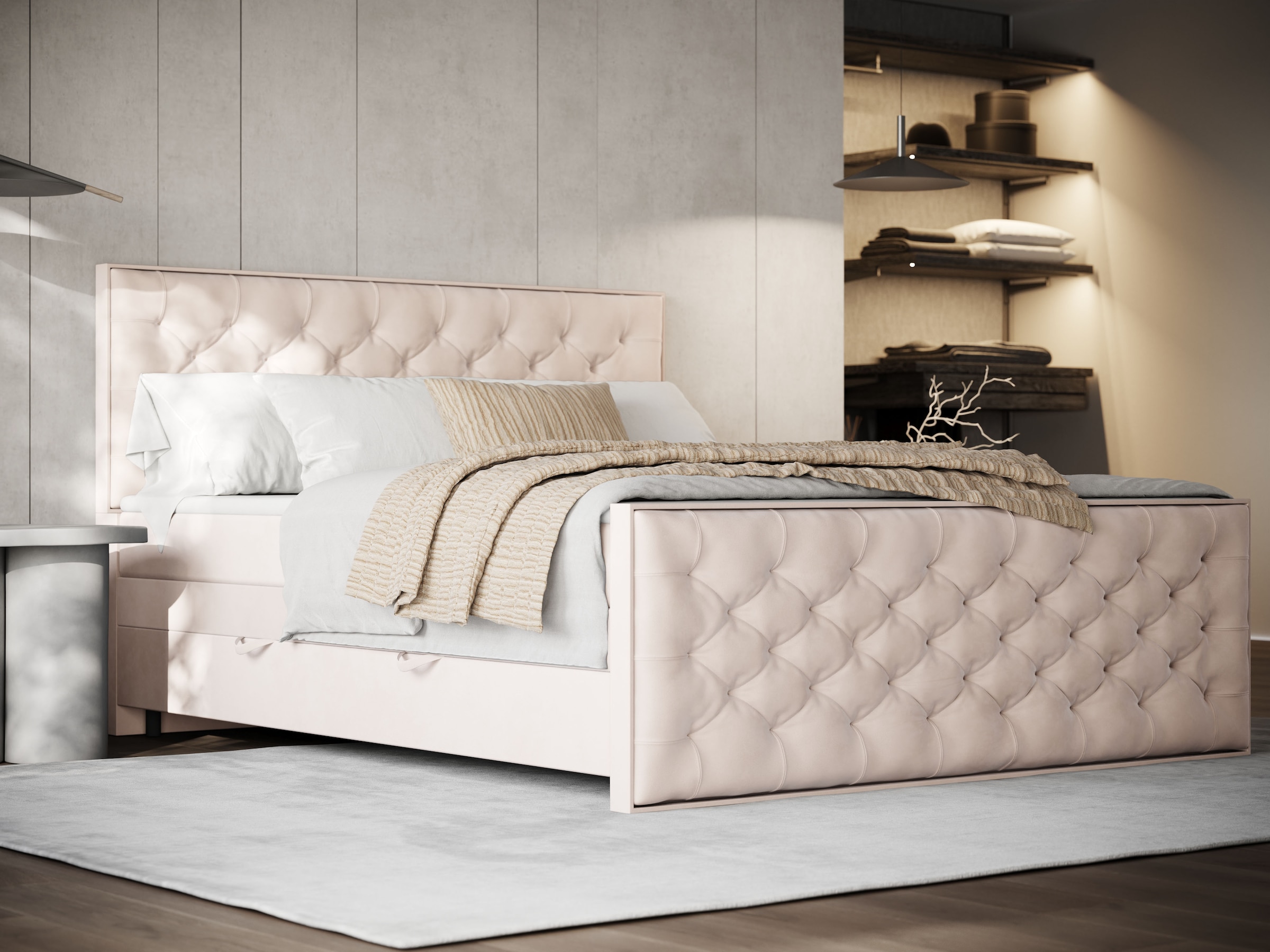 FORTE Boxspringbett "Lanciano Max inkl. zwei Bettkästen und Kaltschaum Topp günstig online kaufen