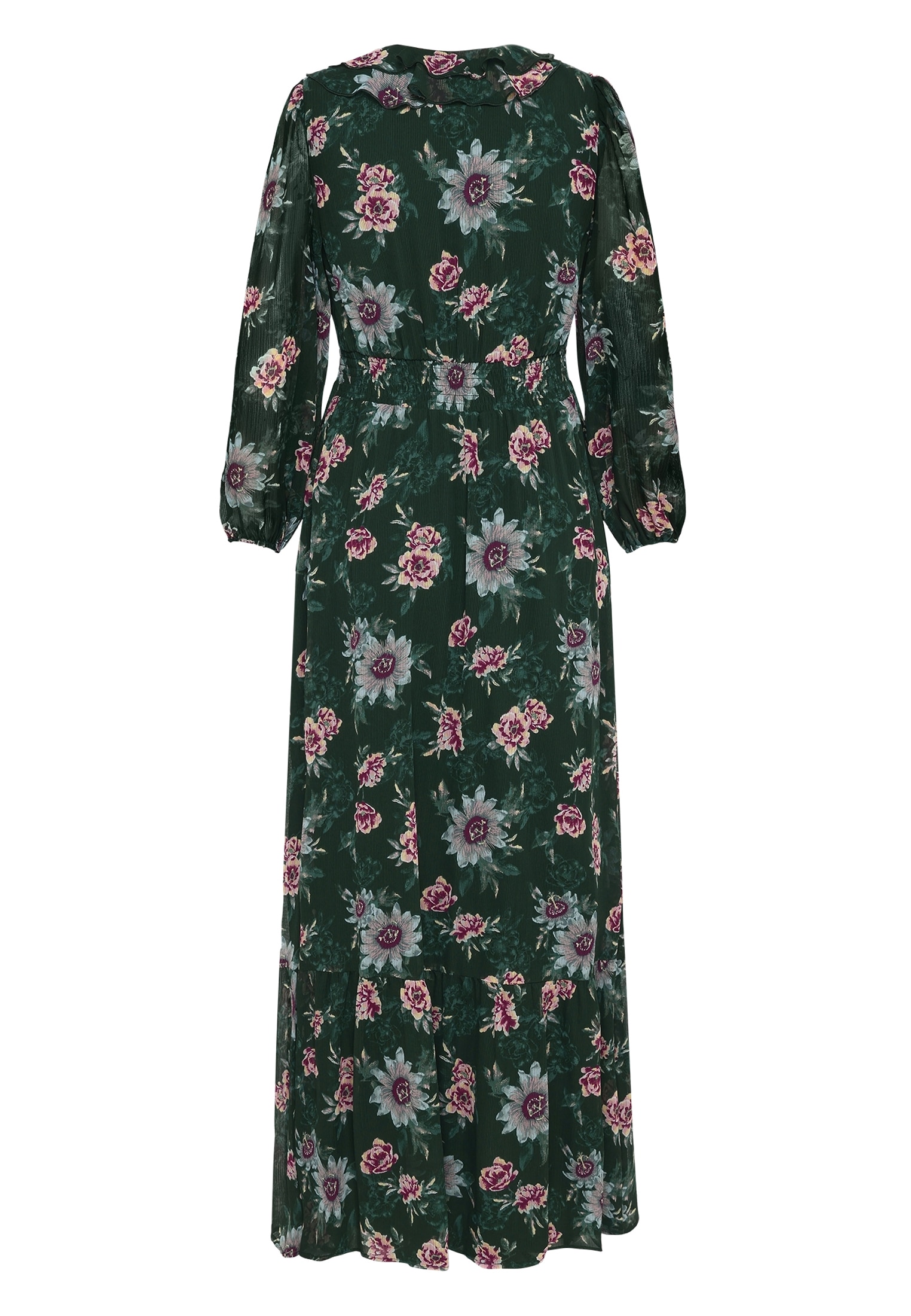 Zero Chiffonkleid »Damen langarm mit Blumen« Rüschen