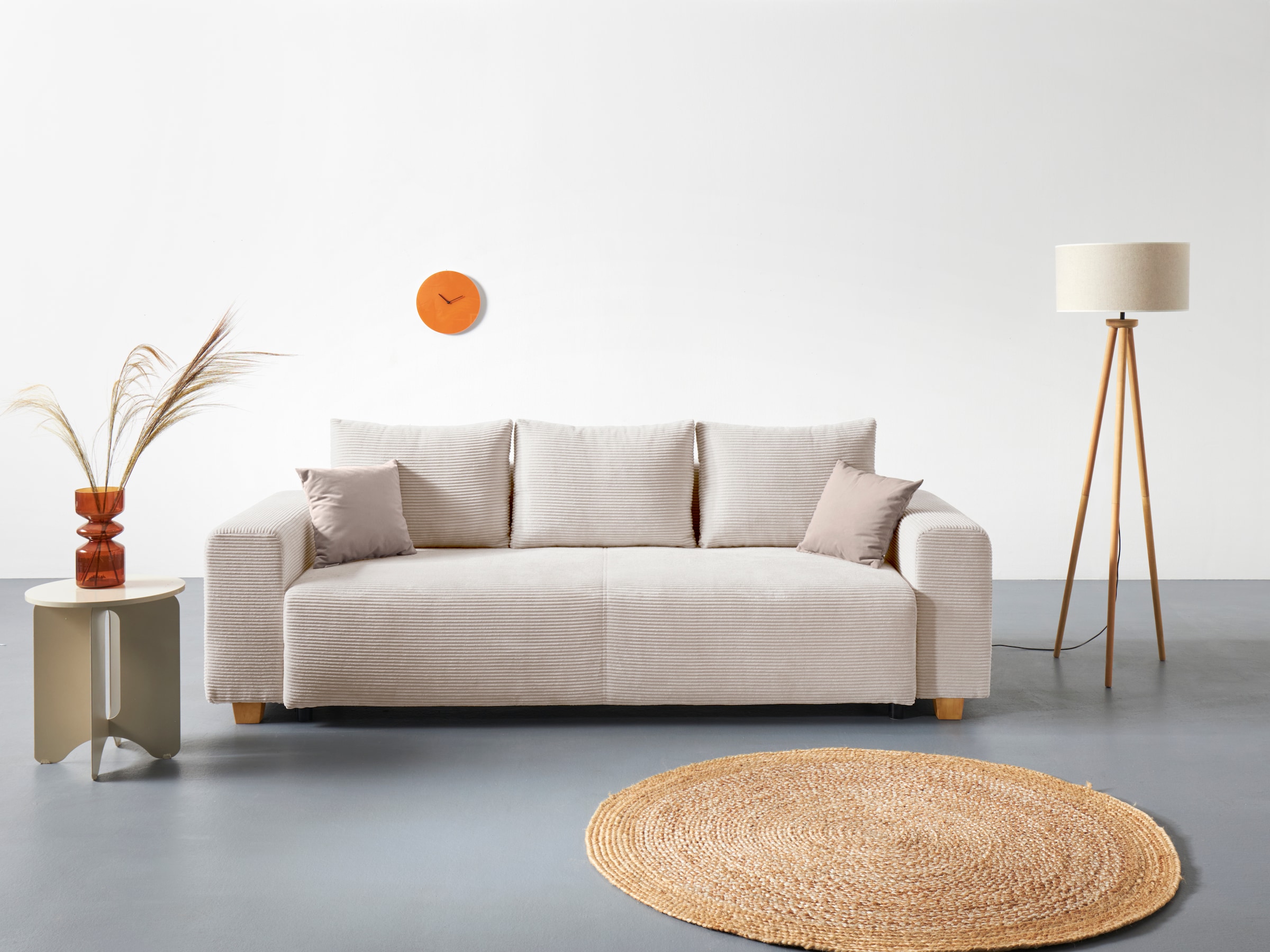 COLLECTION AB Schlafsofa »Yves«, mit Bettkasten und Bettfunktion, 2  Zierkissen inklusive, in Cord bestellen | BAUR