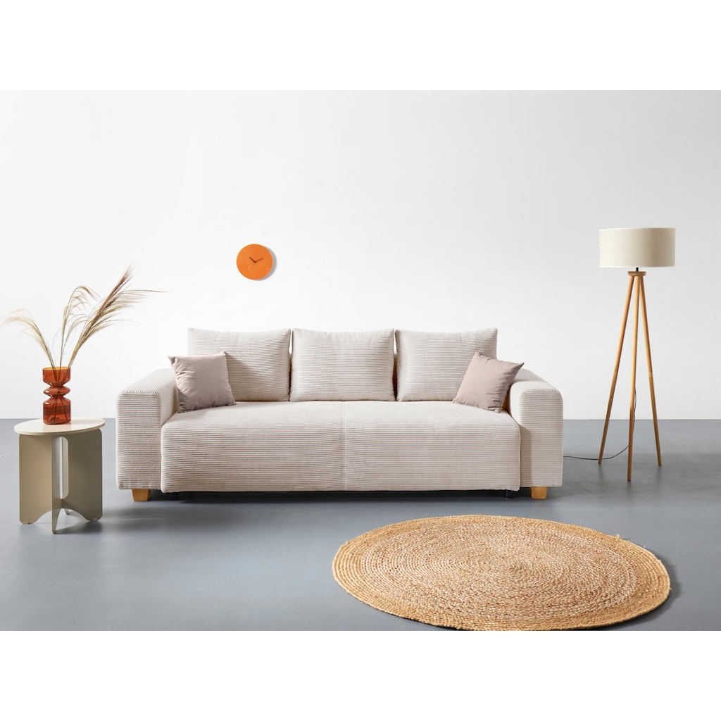 COLLECTION AB Schlafsofa Yves, mit Bettkasten, Bettfunktion und 2 Zierkissen