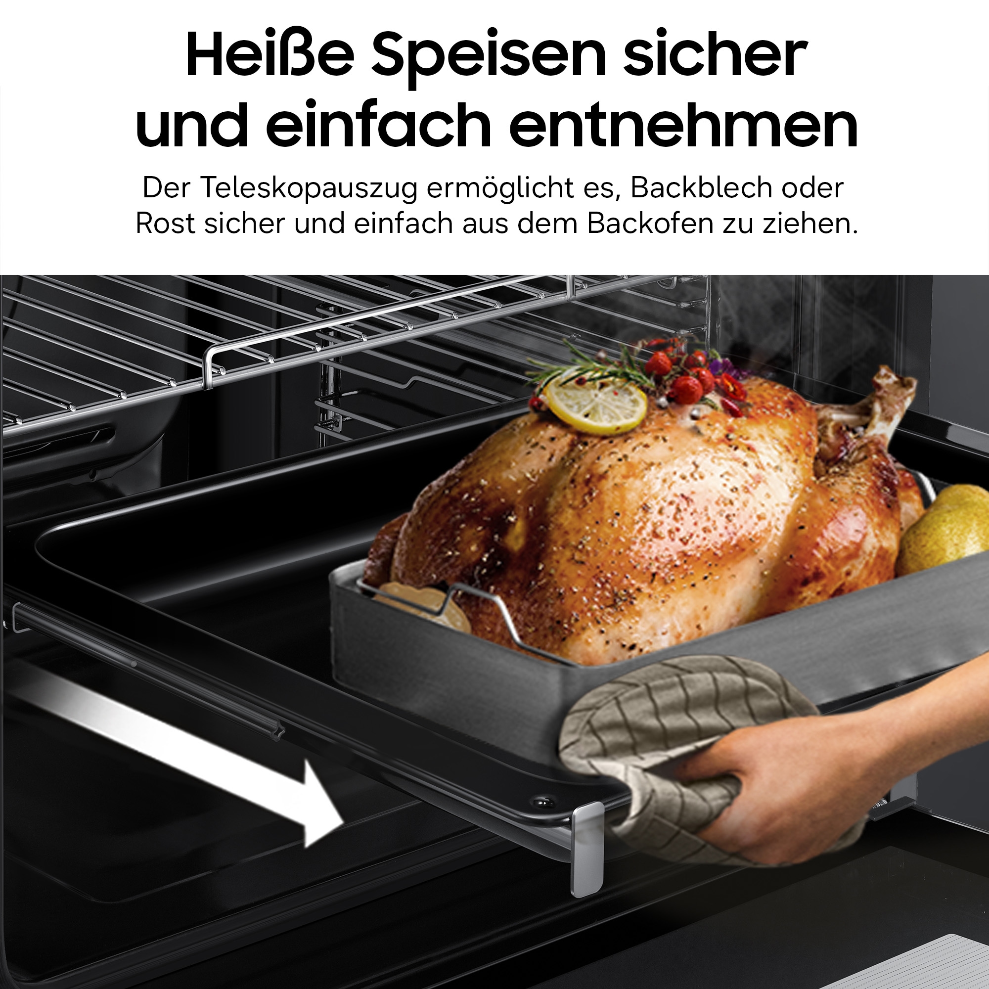 Samsung Induktions Herd-Set »F-NB69R5701RS« mit 1-fach-Teleskopauszug Herd-Set mit Induktion-Kochfeld, Soft Close, Teleskopvollauszug