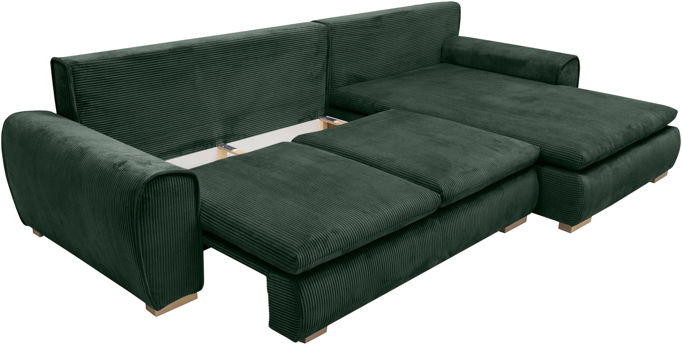 Home affaire Ecksofa »Katja L-Form«, Cord Bezug, inkl. Schlaffunktion und Stauraum