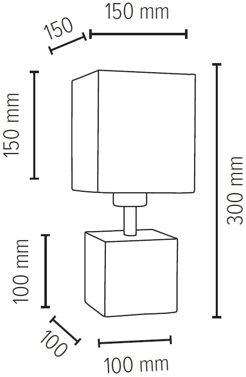 SPOT Light Tischleuchte »STRONG«, 1 flammig, Leuchtmittel E27 | ohne Leuchtmittel, Echtes Beton - handgefertigt, Lampenschirm aus Stoff, Naturprodukt