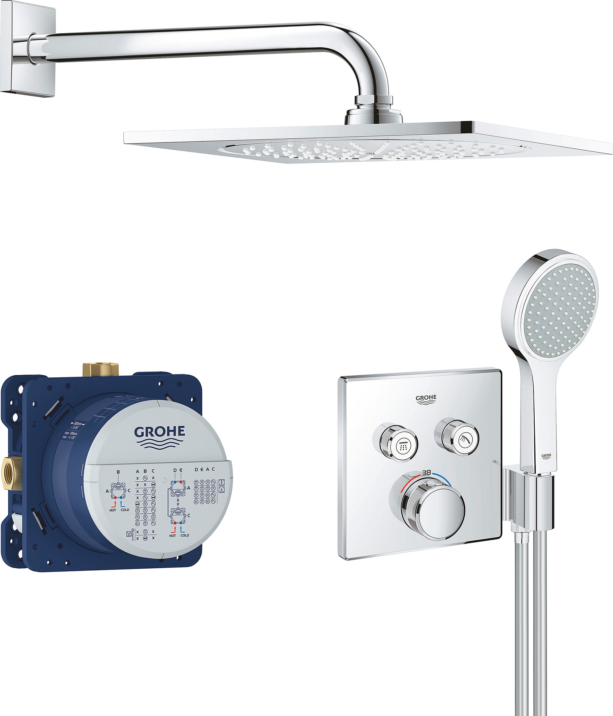 Grohe Duschsystem "Grohtherm", (Packung), mit Wassersparfunktion