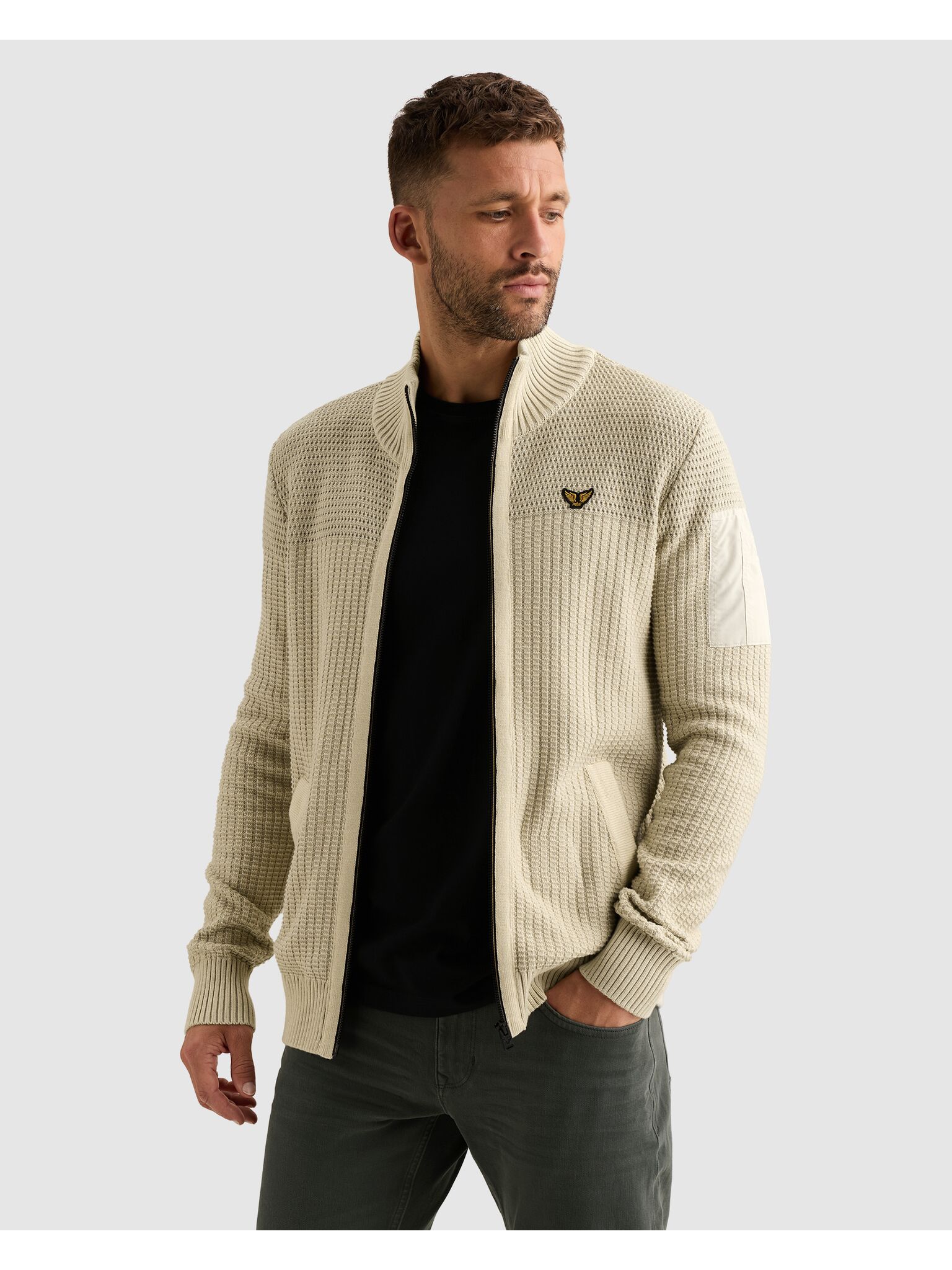 PME LEGEND Cardigan mit markanter Struktur, Baumwolle, Regular Fit