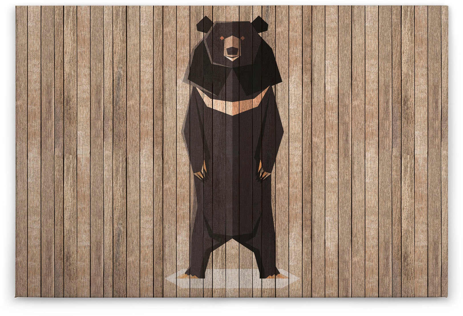 A.S. Création Leinwandbild »born to be wild«, Kunst-Tiere-Kinder, (1 St.), Keilrahmen Bild Holzoptik Tiere Leinwand-Bild Wohnzimmer modern Kinder
