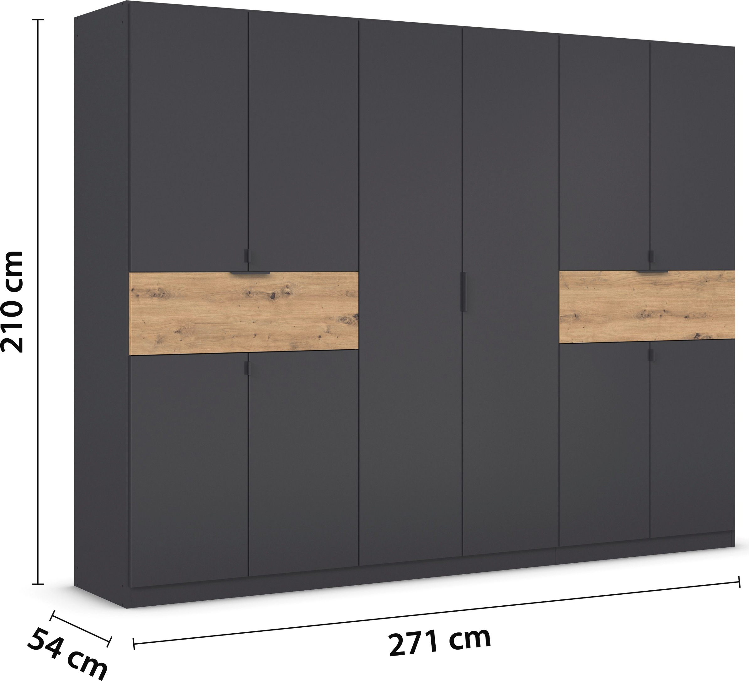 rauch Drehtürenschrank »Kleiderschrank Schrank Garderobe Wäscheschrank TICAO«, (Schubladen in der Höhe variabel positionierbar), mit 2 geräumigen Schubladen, viel Stauraum MADE IN GERMANY