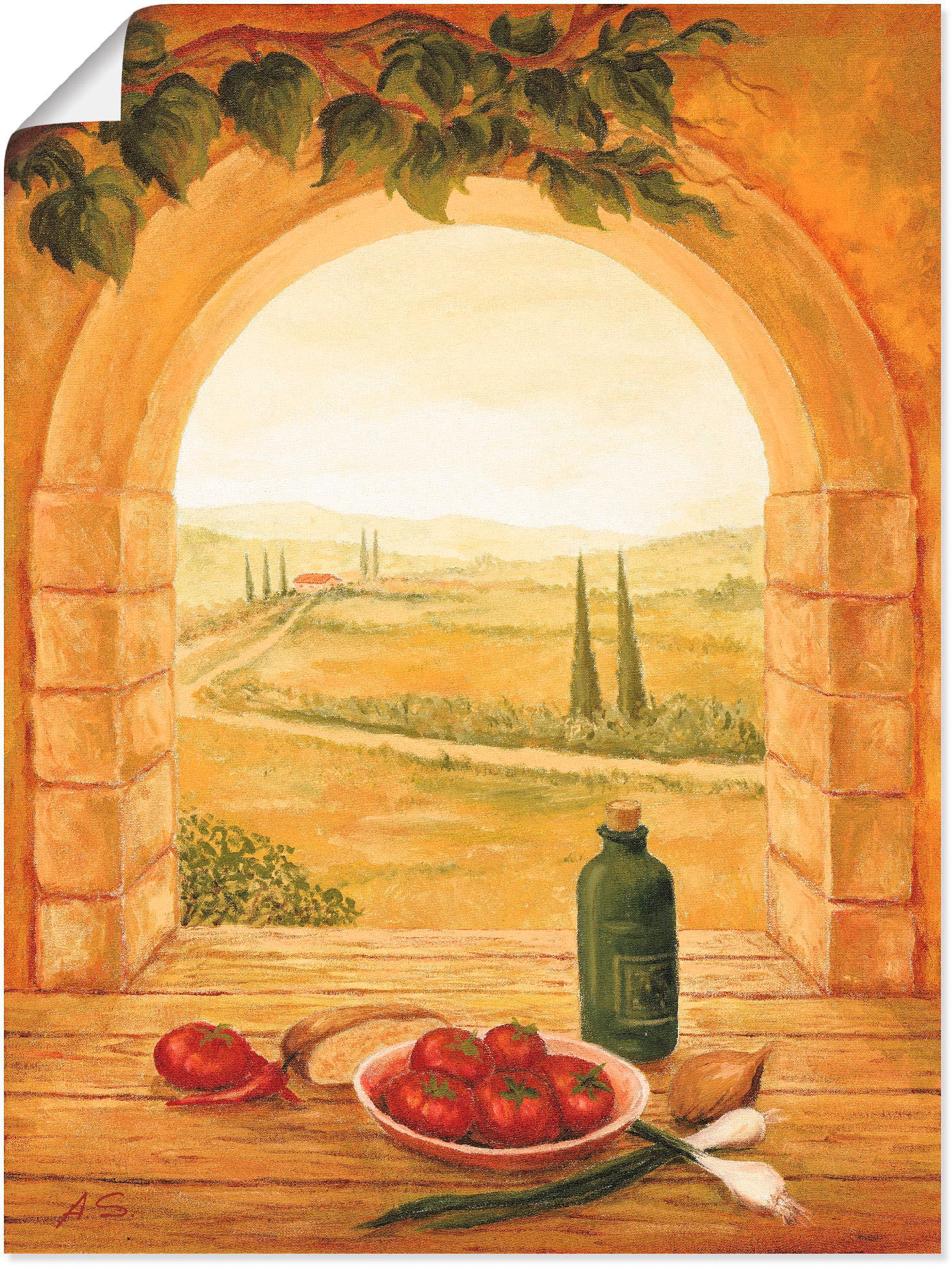 Artland Wandbild »Fensterblick«, Fensterblick, (1 St.), als Leinwandbild, Poster in verschied. Größen