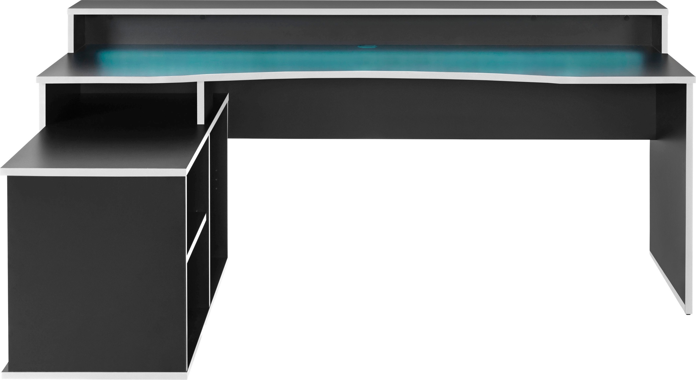 FORTE Gamingtisch »Tezaur«, Halterungen, Ecktisch mit RGB-Beleuchtung BAUR 200 und | cm, bestellen Breite