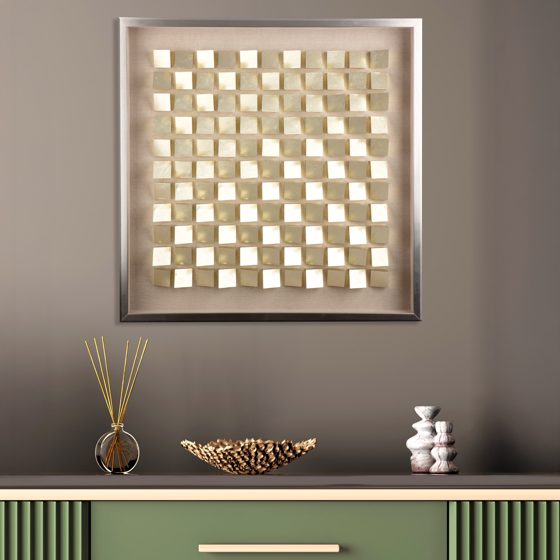 Casablanca by Gilde Bild mit Rahmen "Bild quadratisch Rise champagnerfarben günstig online kaufen