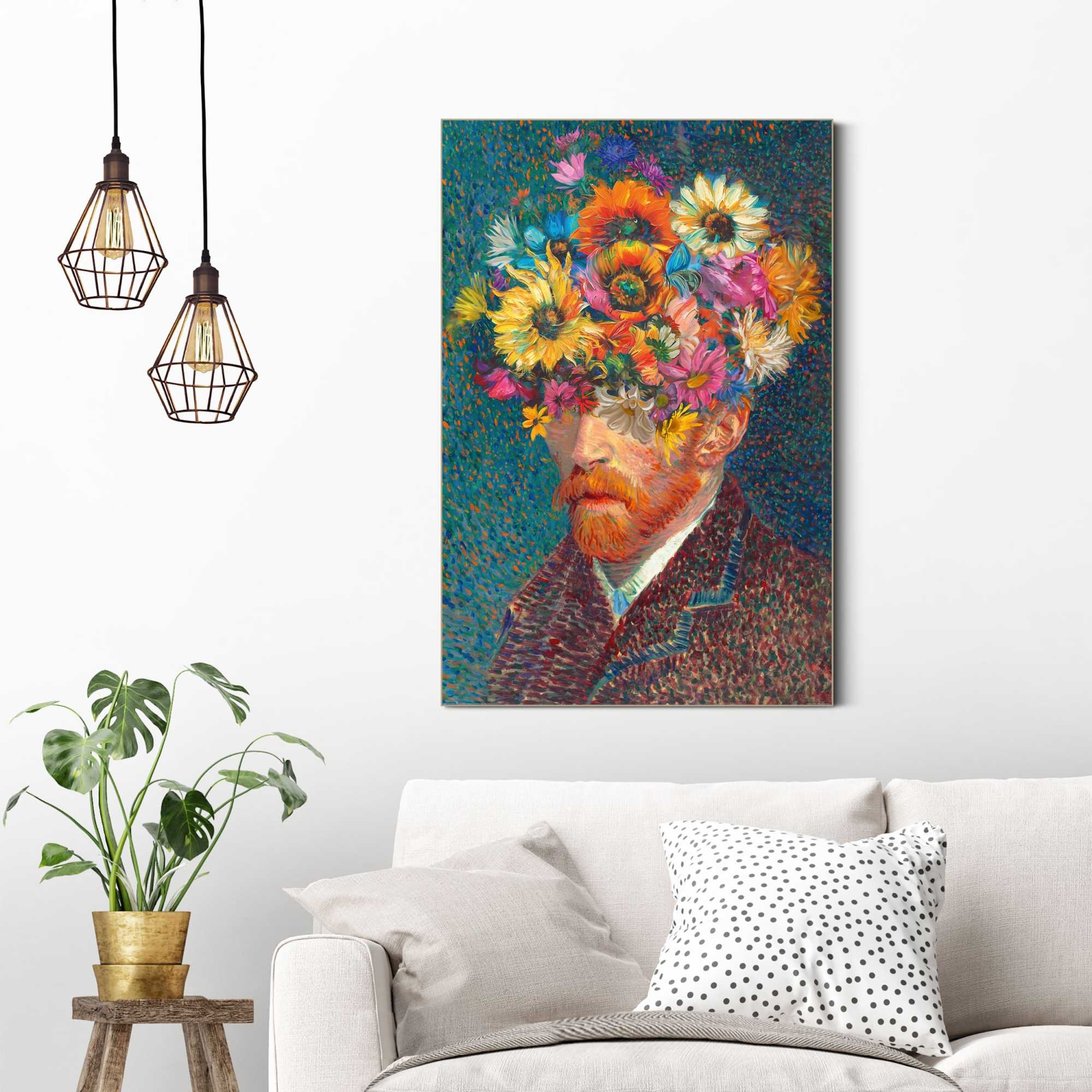 Reinders! Wandbild »Blumen Van Gogh«, Wohnzimmer - Schmetterlinge - Mehrfarbig - MDF - Kunst - 90x60 cm