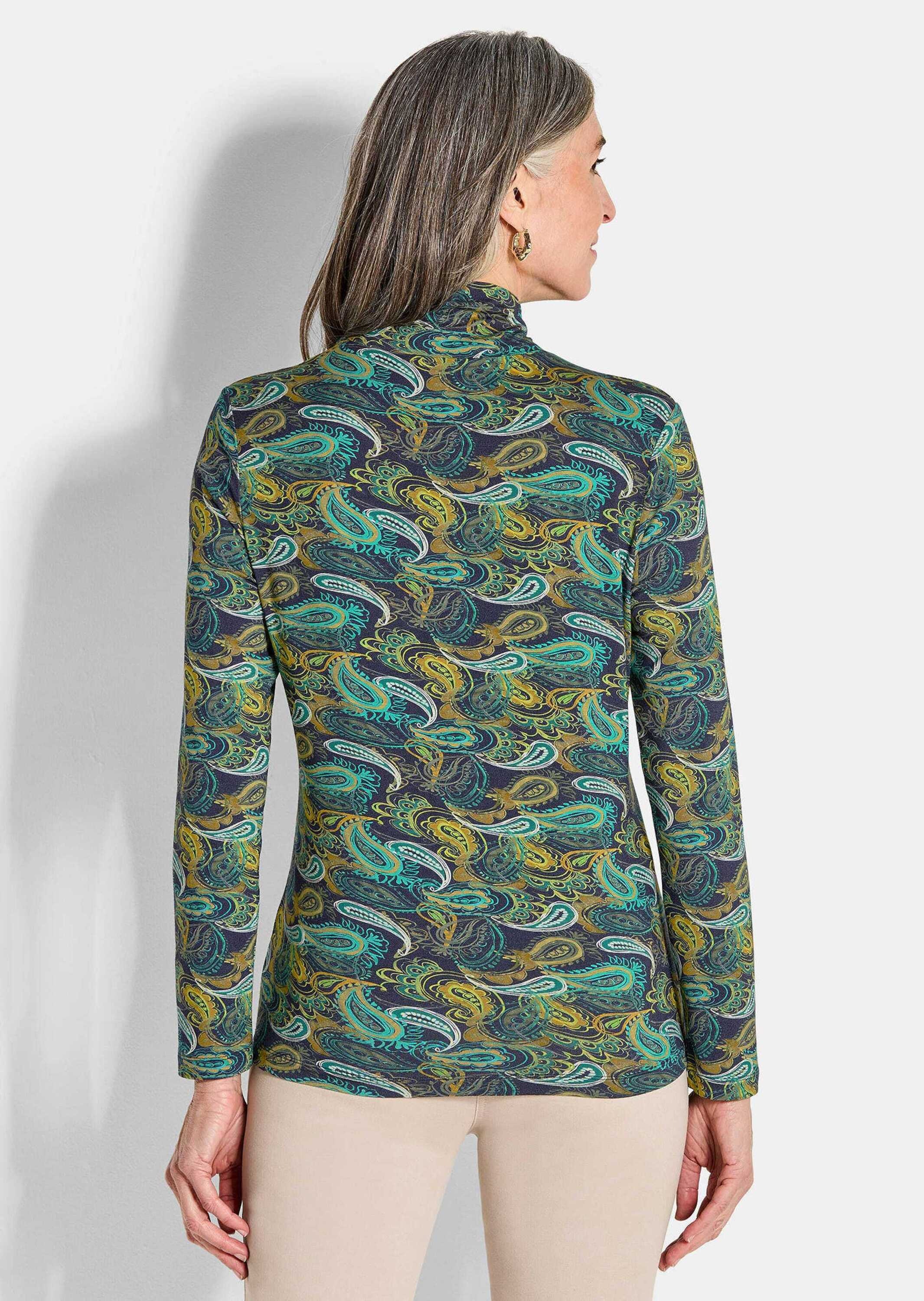 GOLDNER Langarmshirt »Kurzgröße Jersey-Shirt mit Paisley-Muster«