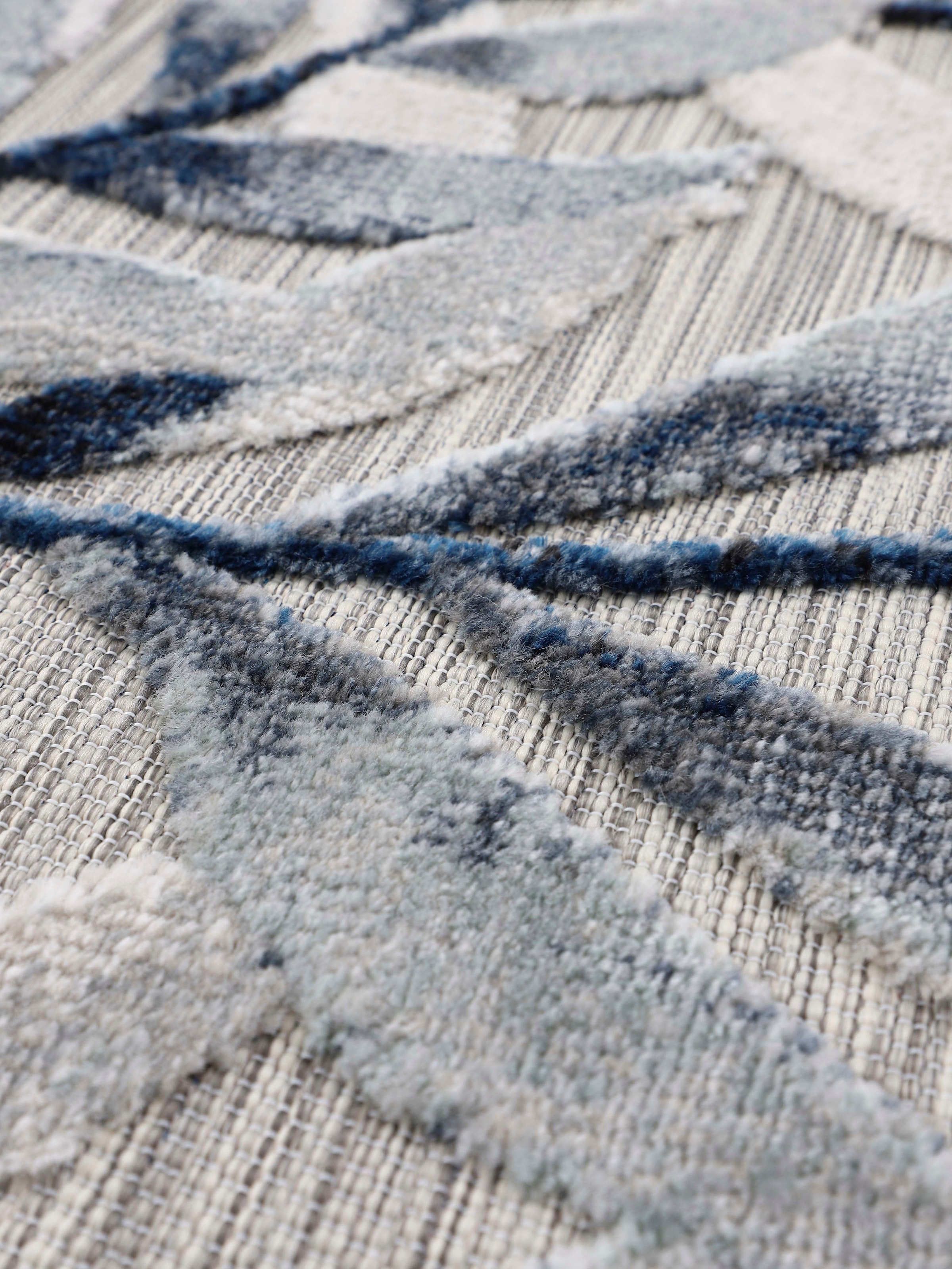 carpetfine Teppich »Deja 100«, rechteckig, 4 mm Höhe, robustes Flachgewebe, Motiv- Floral Palmenblätter, Hoch-Tief Effekt